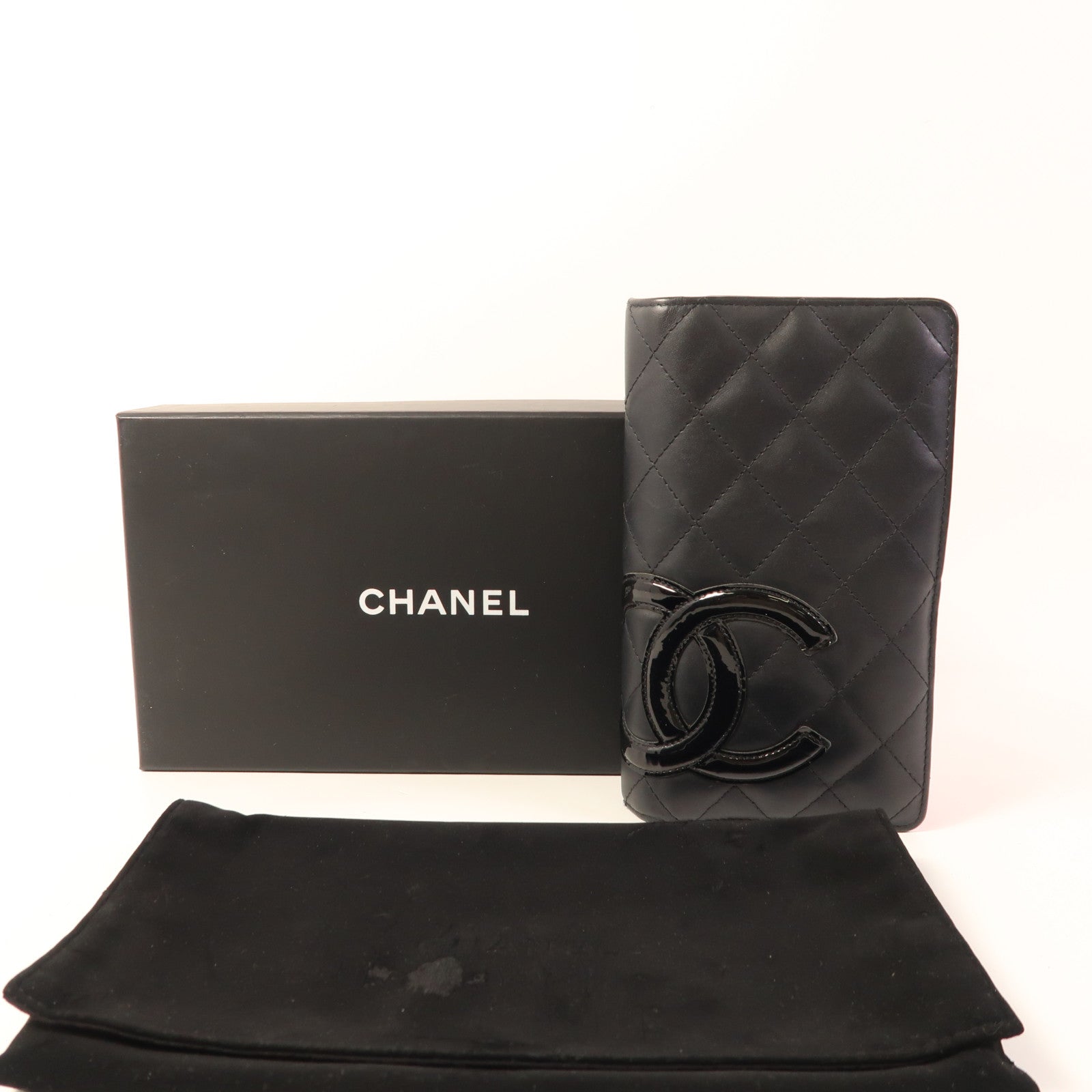 CHANEL 牛皮皮革Cambon Wallet銀扣長錢包
