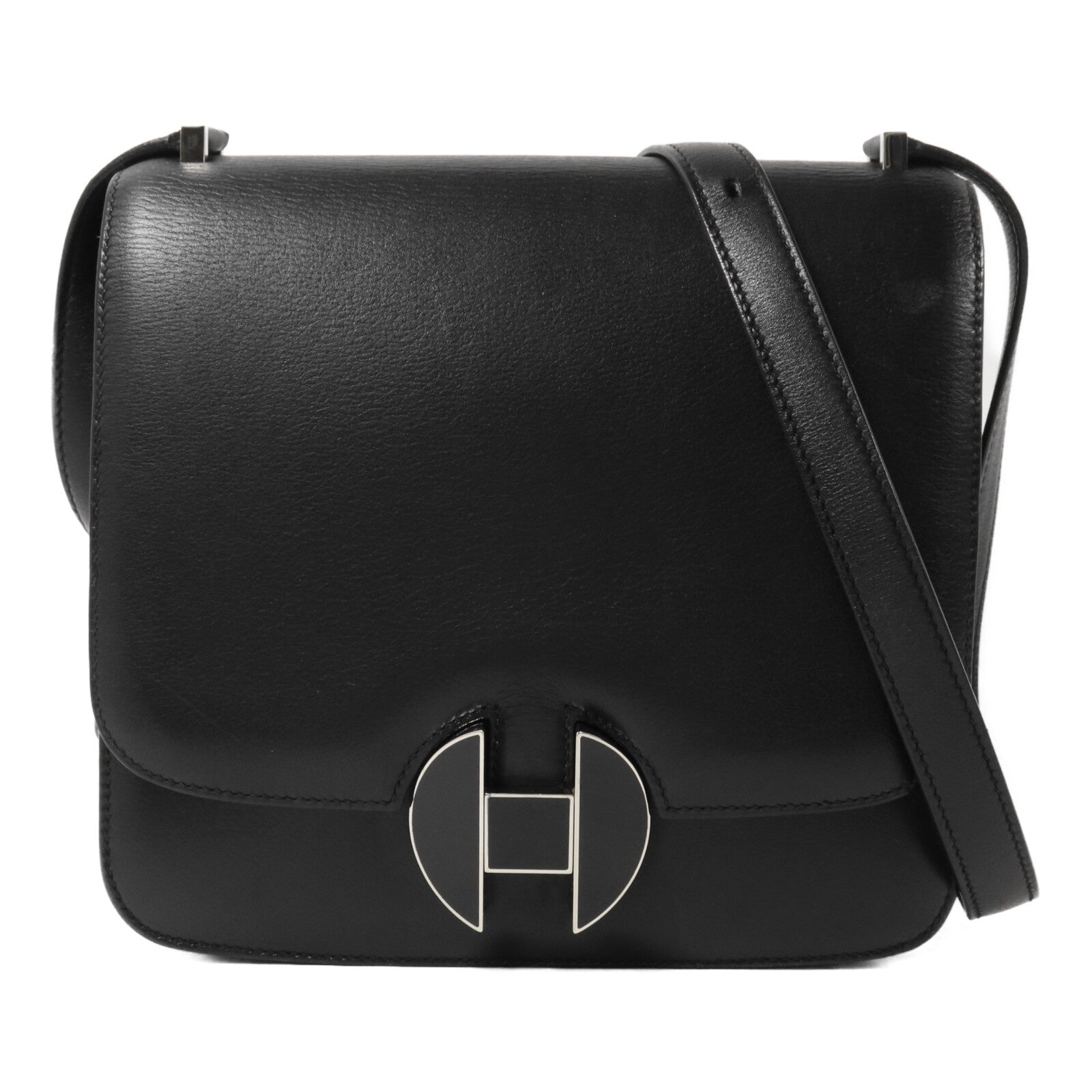 HERMES Evergrain皮革2002肩背袋Noir