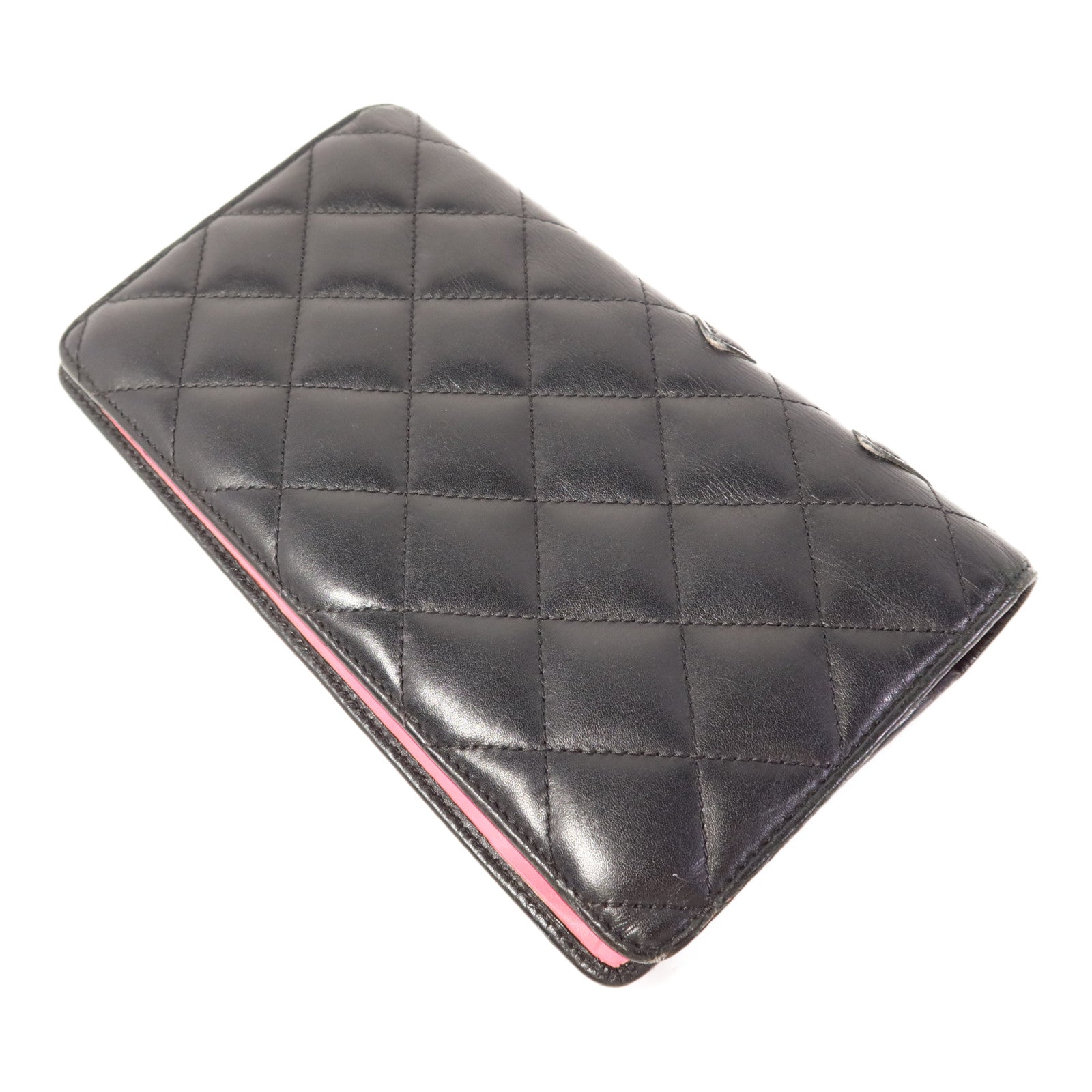 CHANEL 牛皮皮革Cambon Long Bifold Wallet銀扣長錢包
