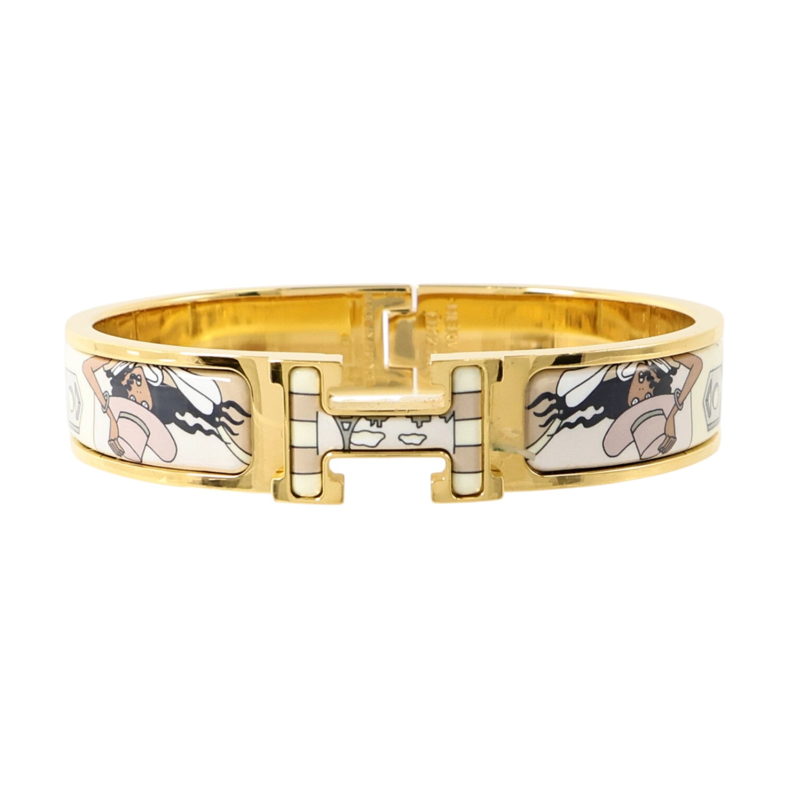 HERMES 金屬/琺瑯Clic HH Bangle手鐲