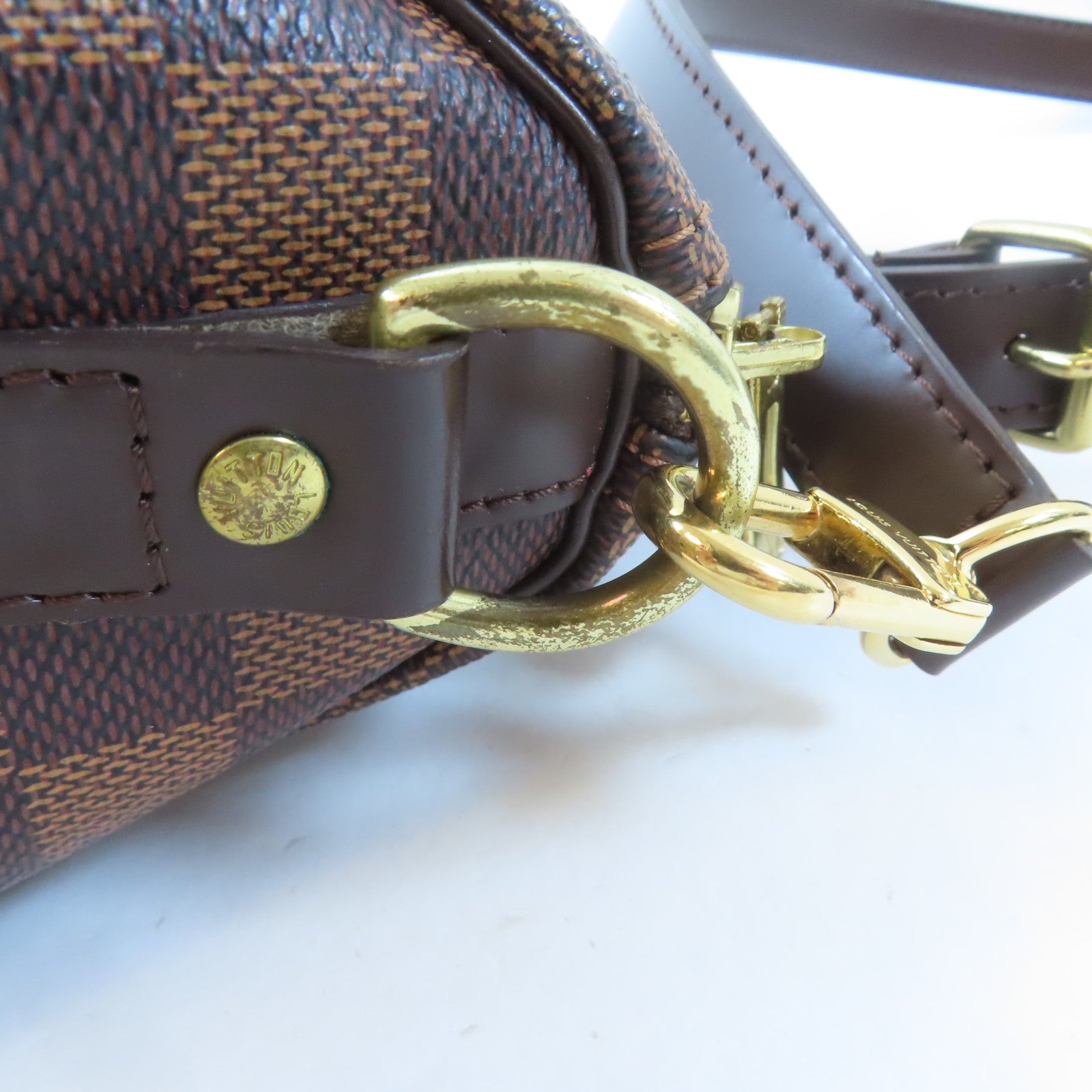 LOUIS VUITTON Damier Speedy Bandouliere 25金扣手挽肩背兩用袋啡色
