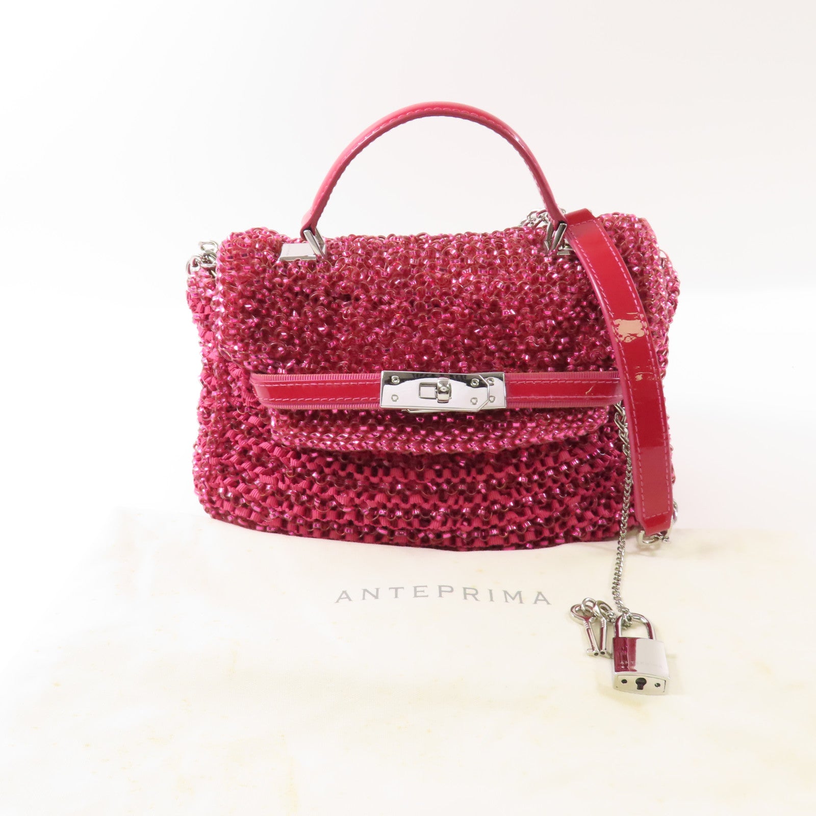 ANTEPRIMA PVC Shoulder Bag銀扣鏈帶手挽肩背兩用袋