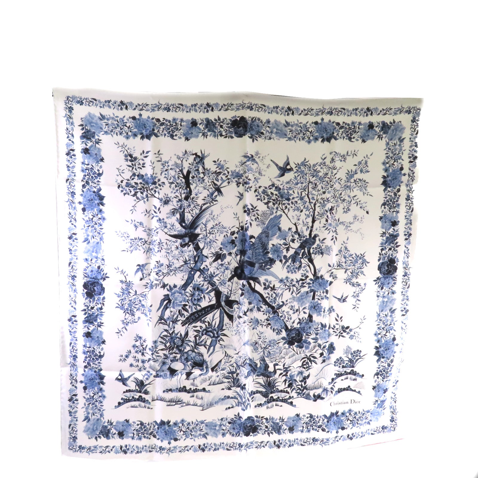 Dior 【激減優惠】絲質Scarf絲巾寶藍色/白色