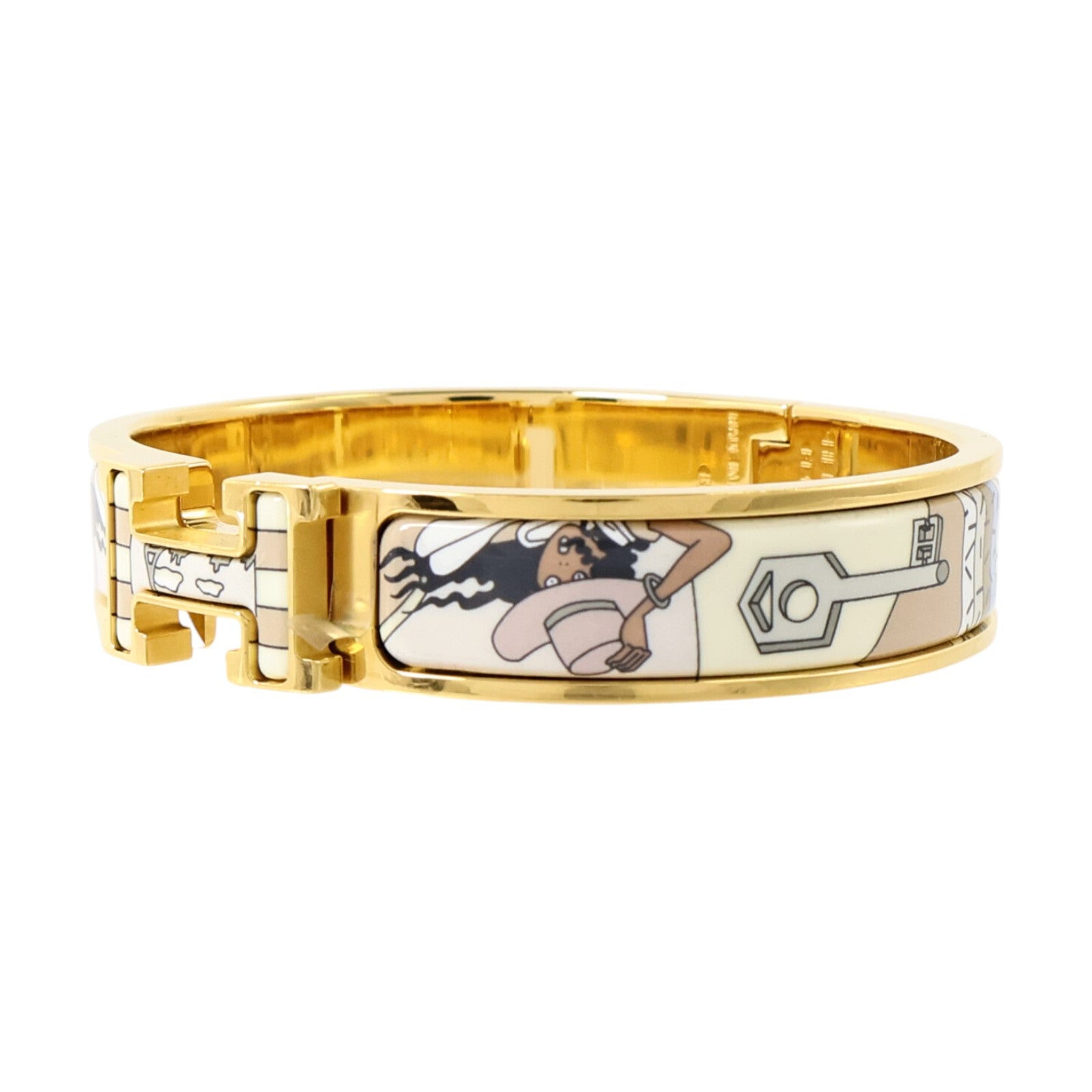 HERMES 金屬/琺瑯Clic HH Bangle手鐲