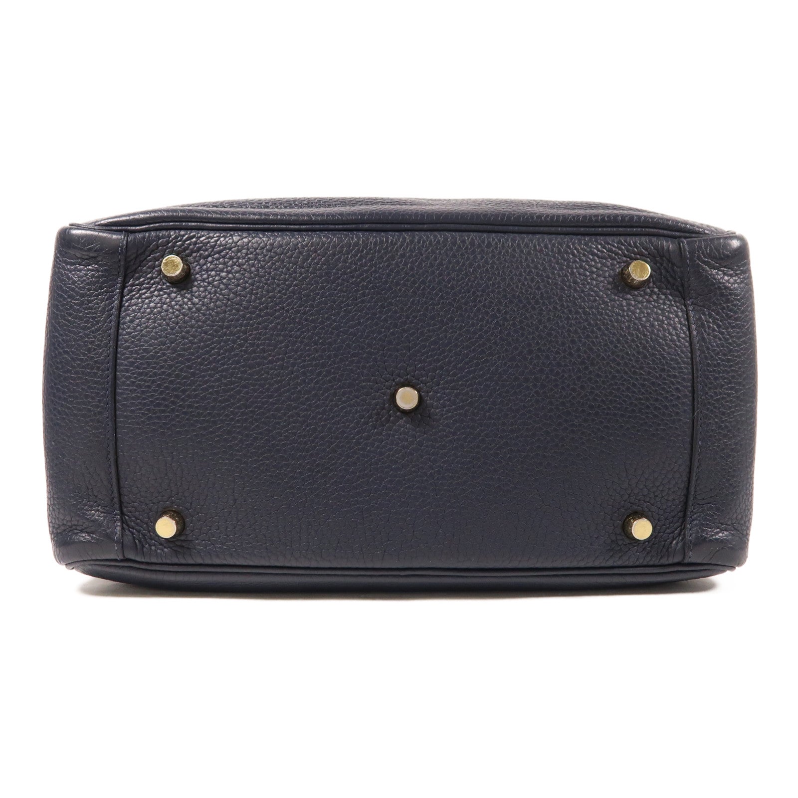 HERMES 【激減優惠】皮革Lindy 30手挽肩背兩用袋Blue Nuit