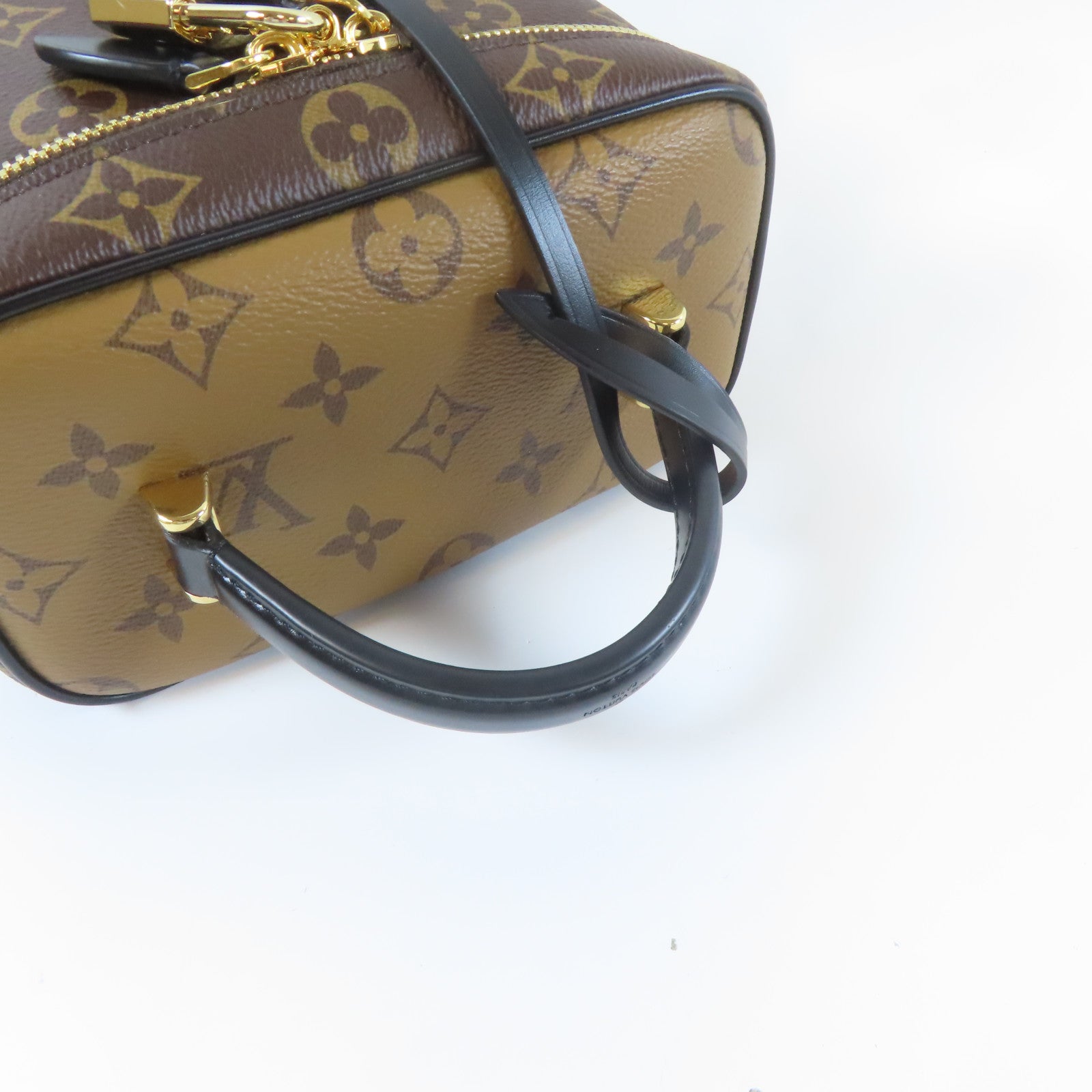 LOUIS VUITTON Monogram Vanity Case PM金扣鏈帶肩背袋啡色