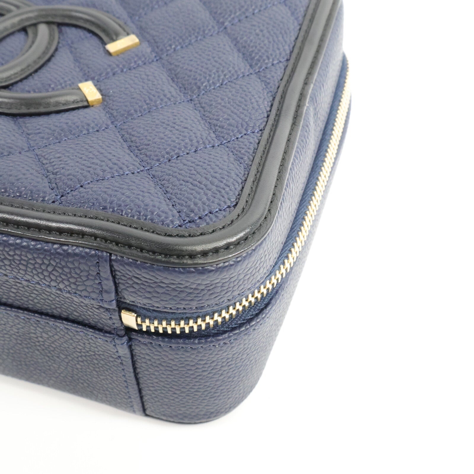 CHANEL 牛皮皮革CC Filigree Vanity Case手挽肩背兩用袋