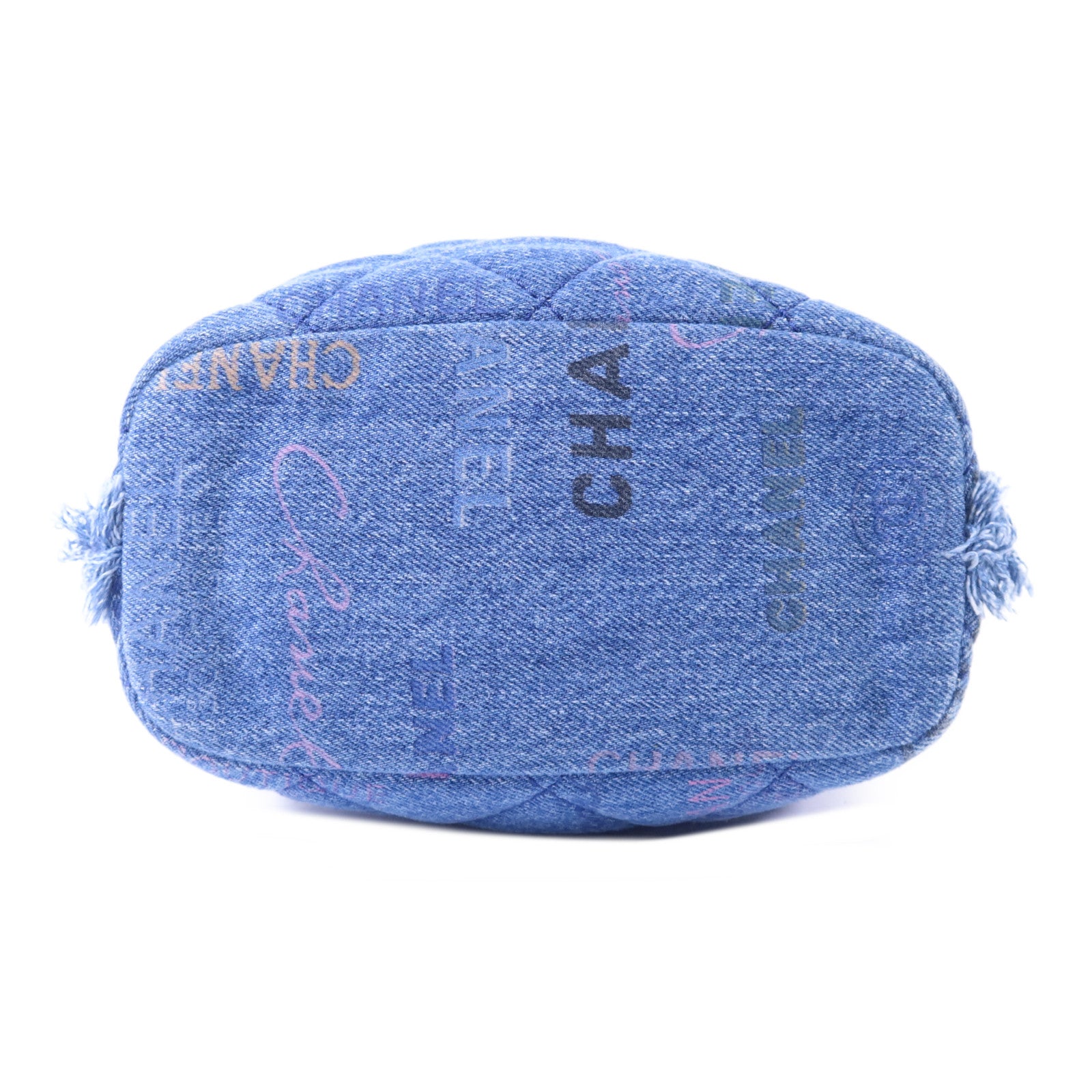 CHANEL 【激減優惠】牛仔布料Denim Mood Chain Bucket Bag金扣鏈帶肩背袋
