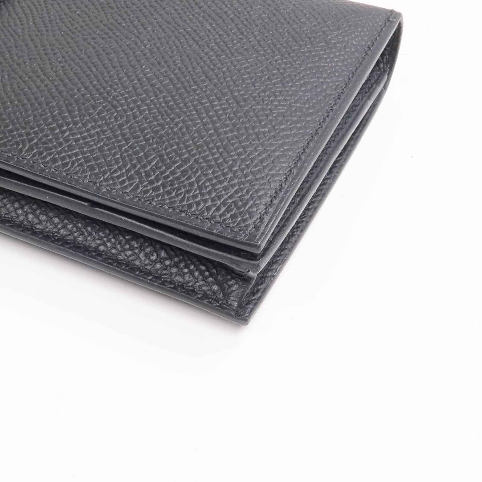HERMES Epsom皮革Bearn Wallet金扣長錢包Noir