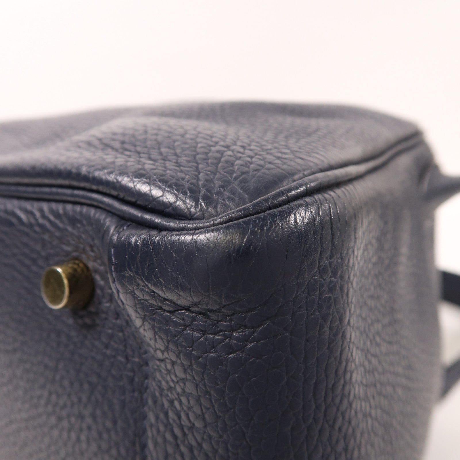 HERMES 【激減優惠】皮革Lindy 30手挽肩背兩用袋Blue Nuit