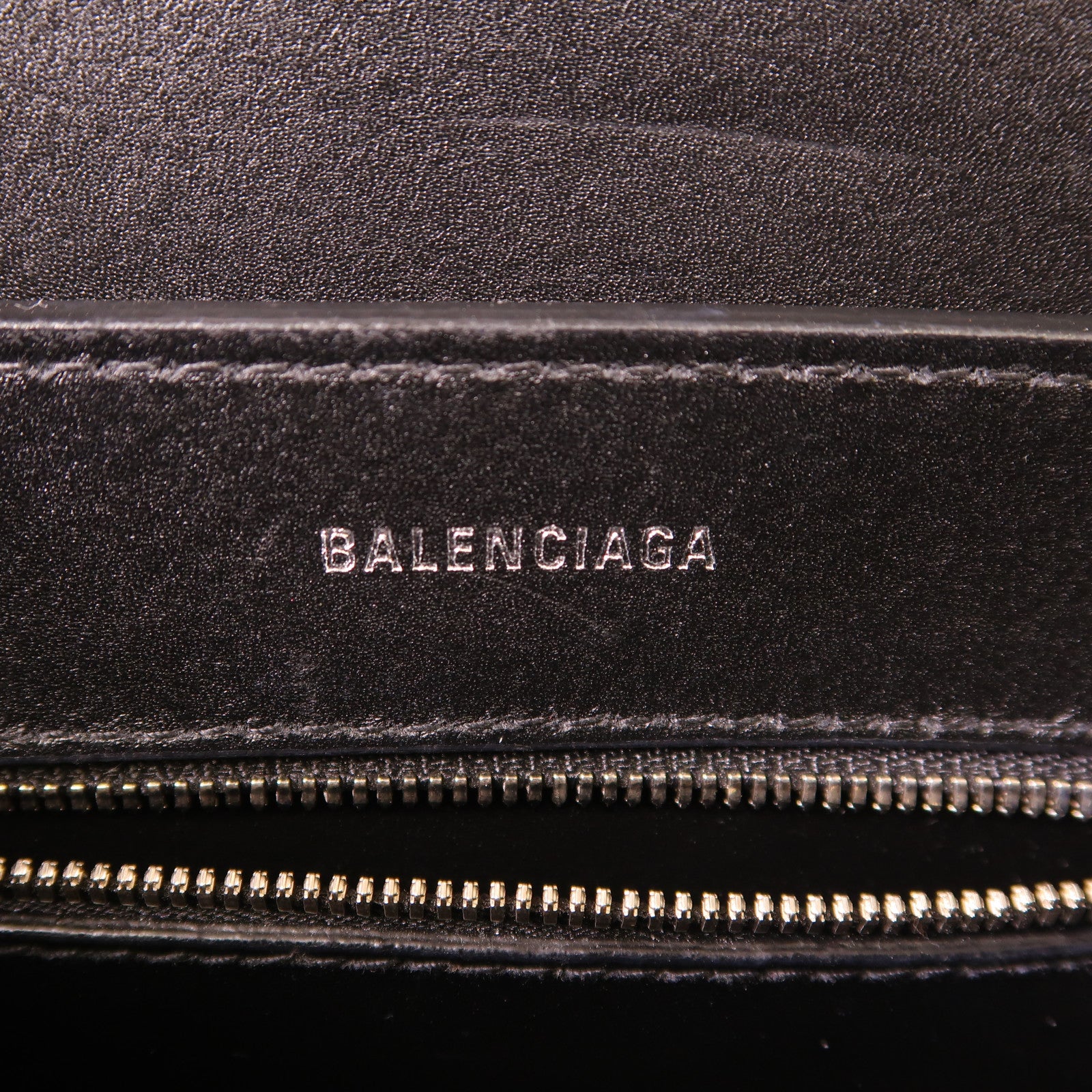 BALENCIAGA 2 Way Bag Leather Silver