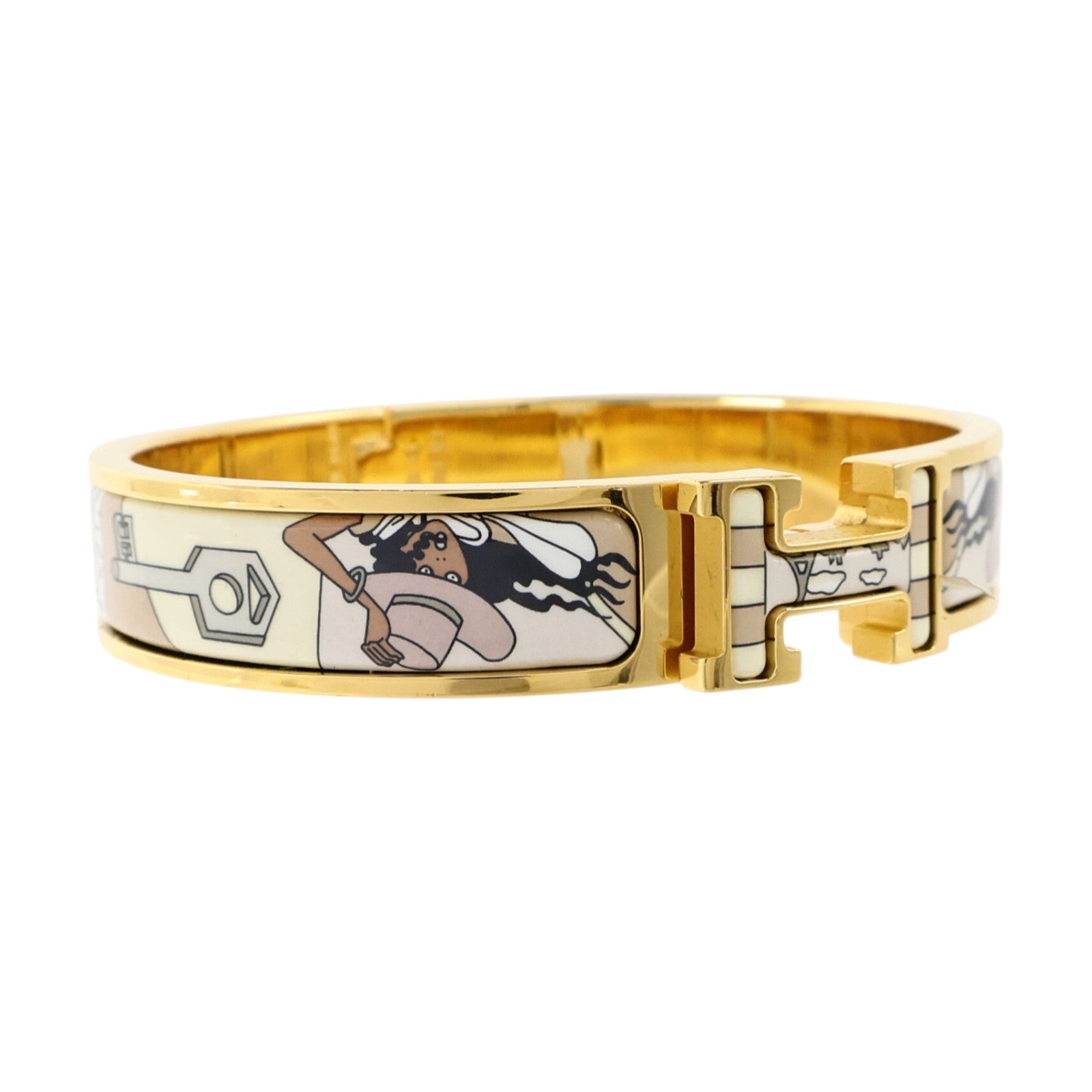 HERMES 金屬/琺瑯Clic HH Bangle手鐲