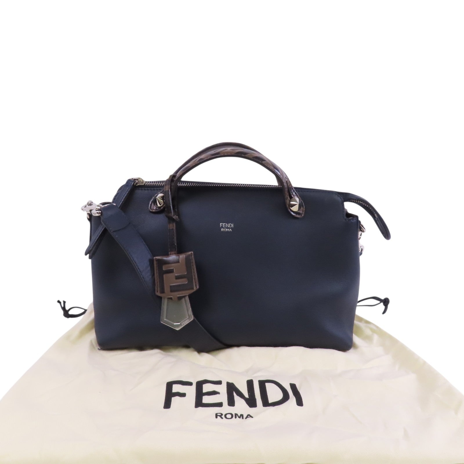FENDI 牛皮皮革By The Way銀扣手挽肩背兩用袋