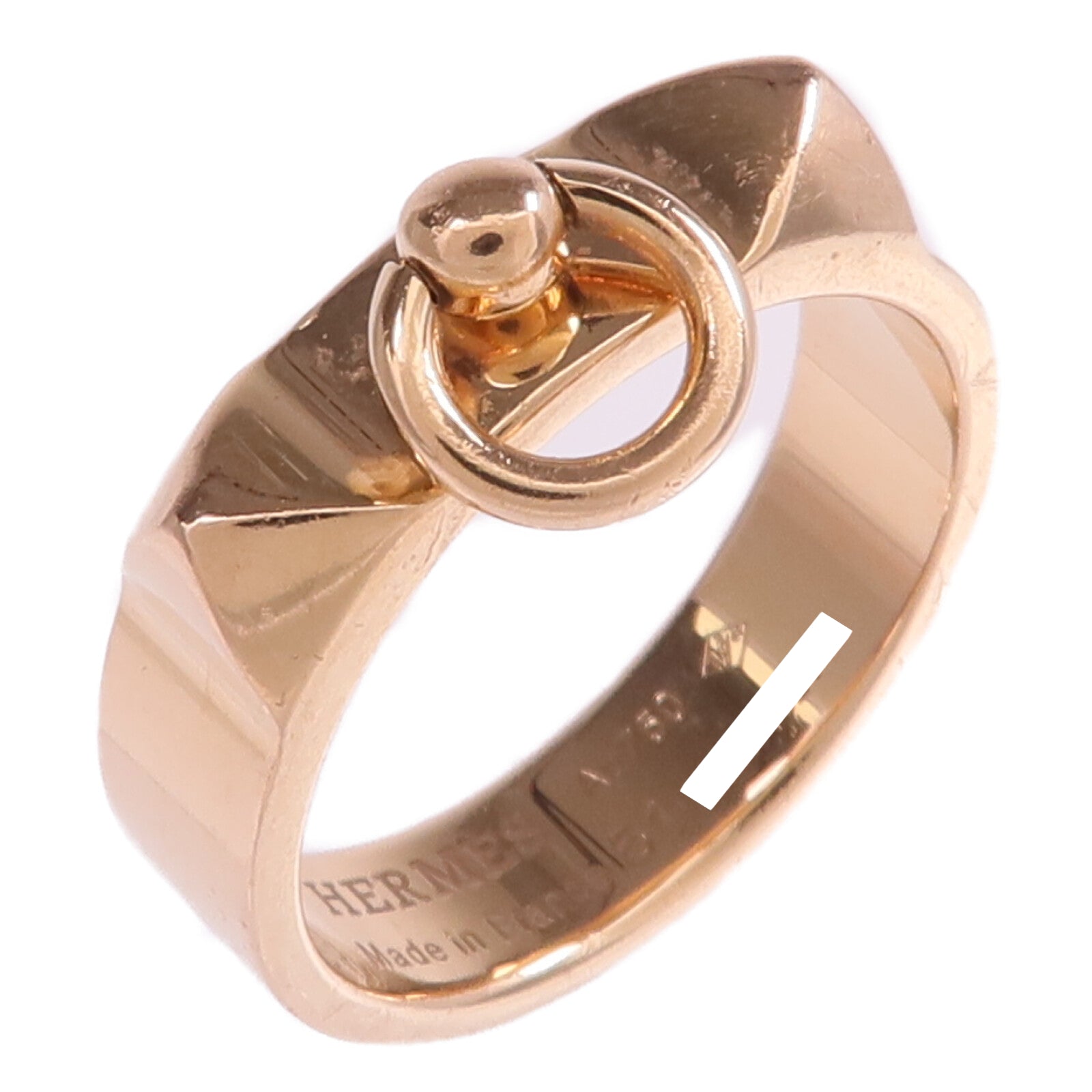 HERMES 【激減優惠】18K玫瑰金Collier de chien Ring戒指Hermes#51/US#5.75