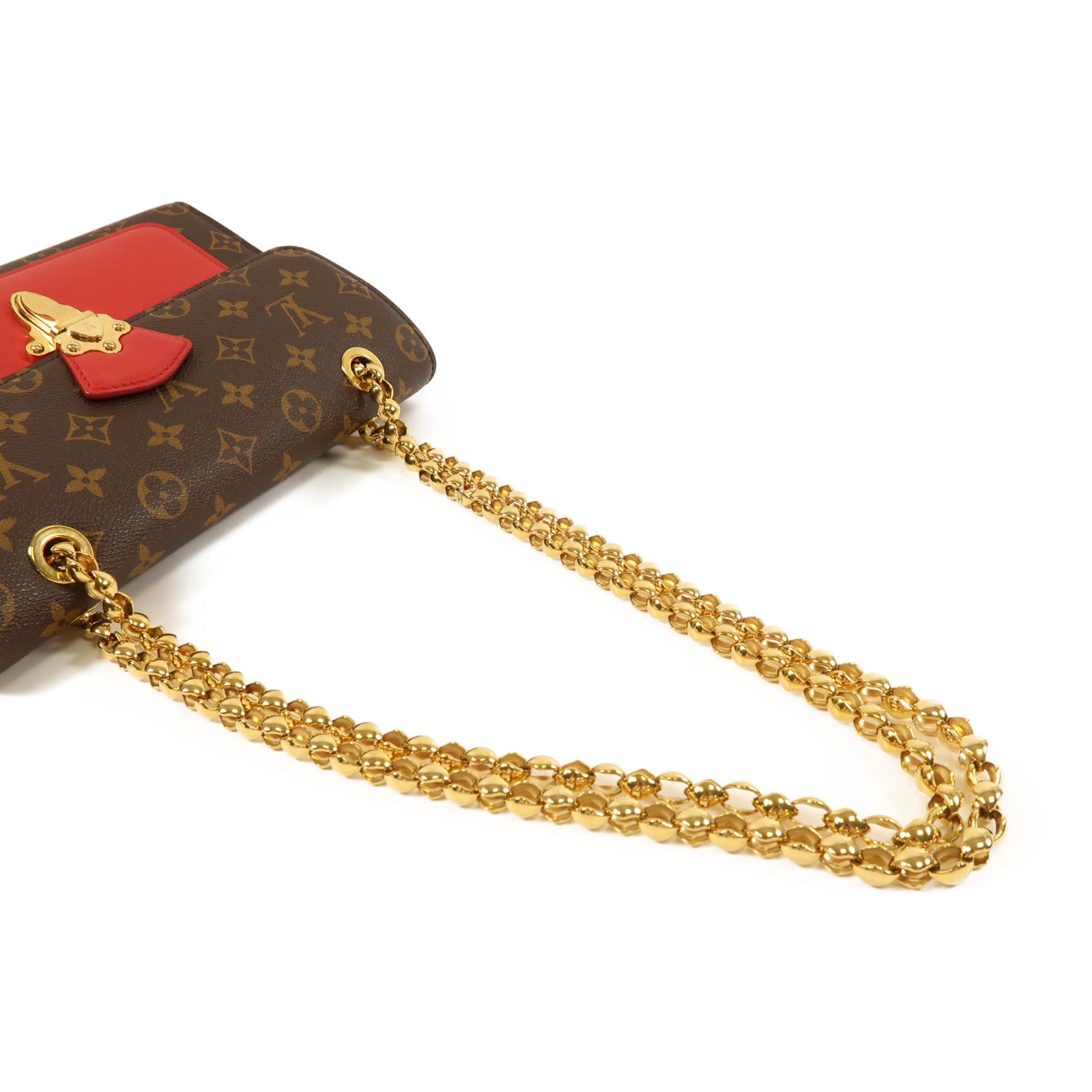 LOUIS VUITTON Monogram Victoire金扣鏈帶肩背袋