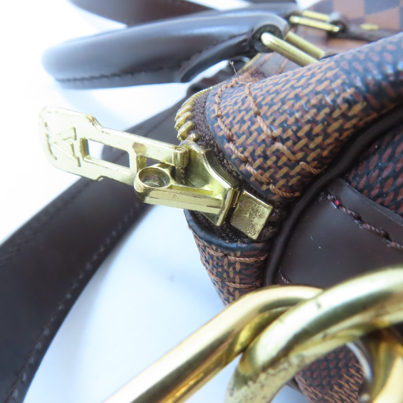 LOUIS VUITTON Damier Speedy Bandouliere 25金扣手挽肩背兩用袋啡色