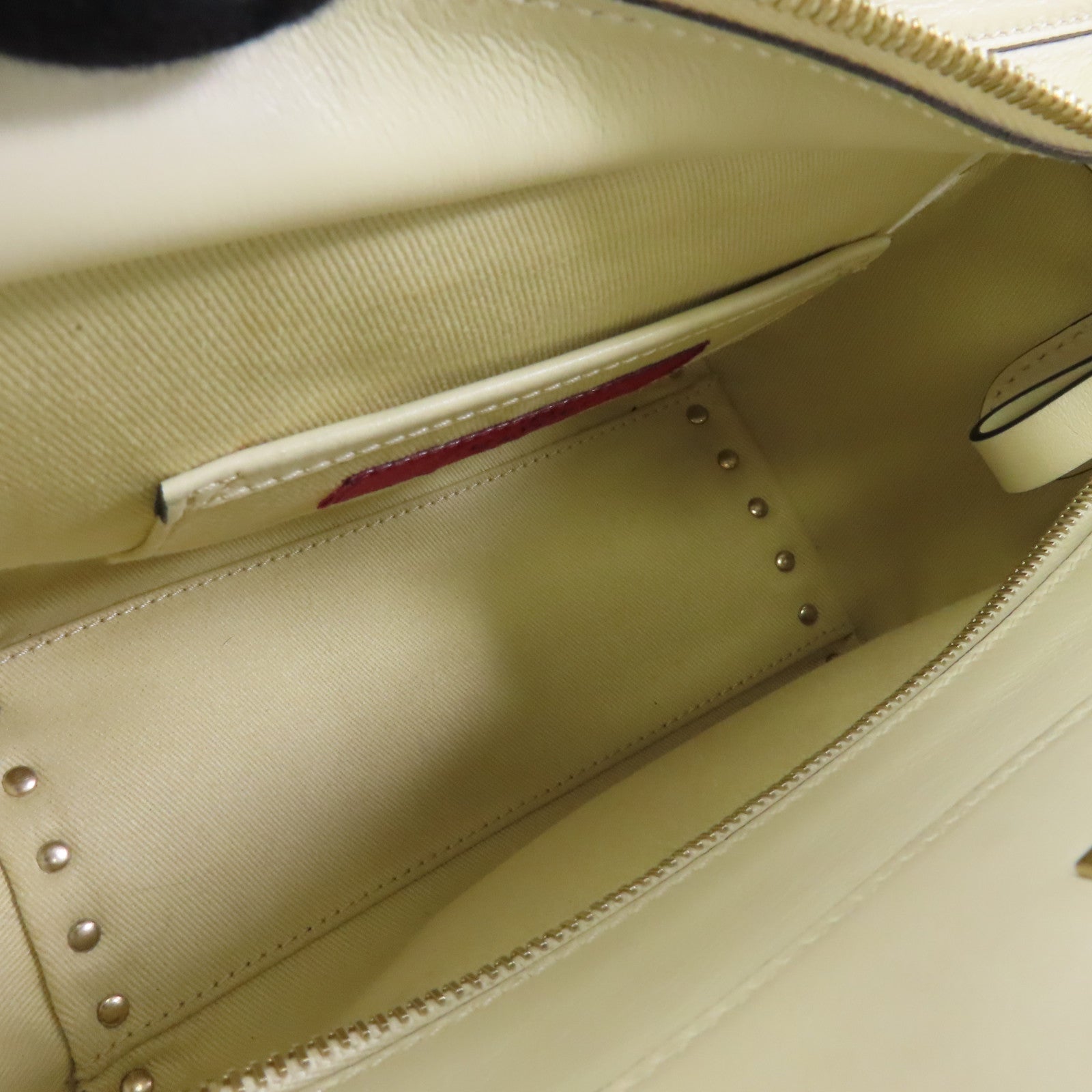 Valentino 牛皮皮革2 Way Shoulder金扣手挽肩背兩用袋白色