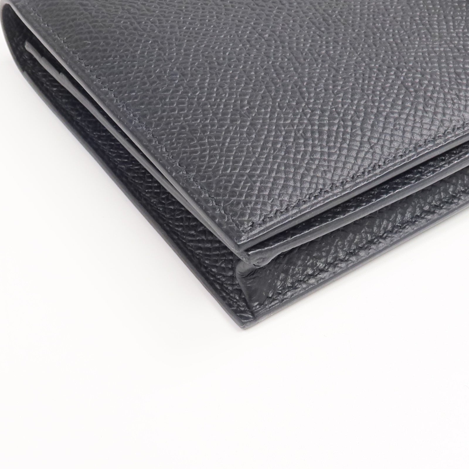 HERMES Epsom皮革Bearn Wallet金扣長錢包Noir