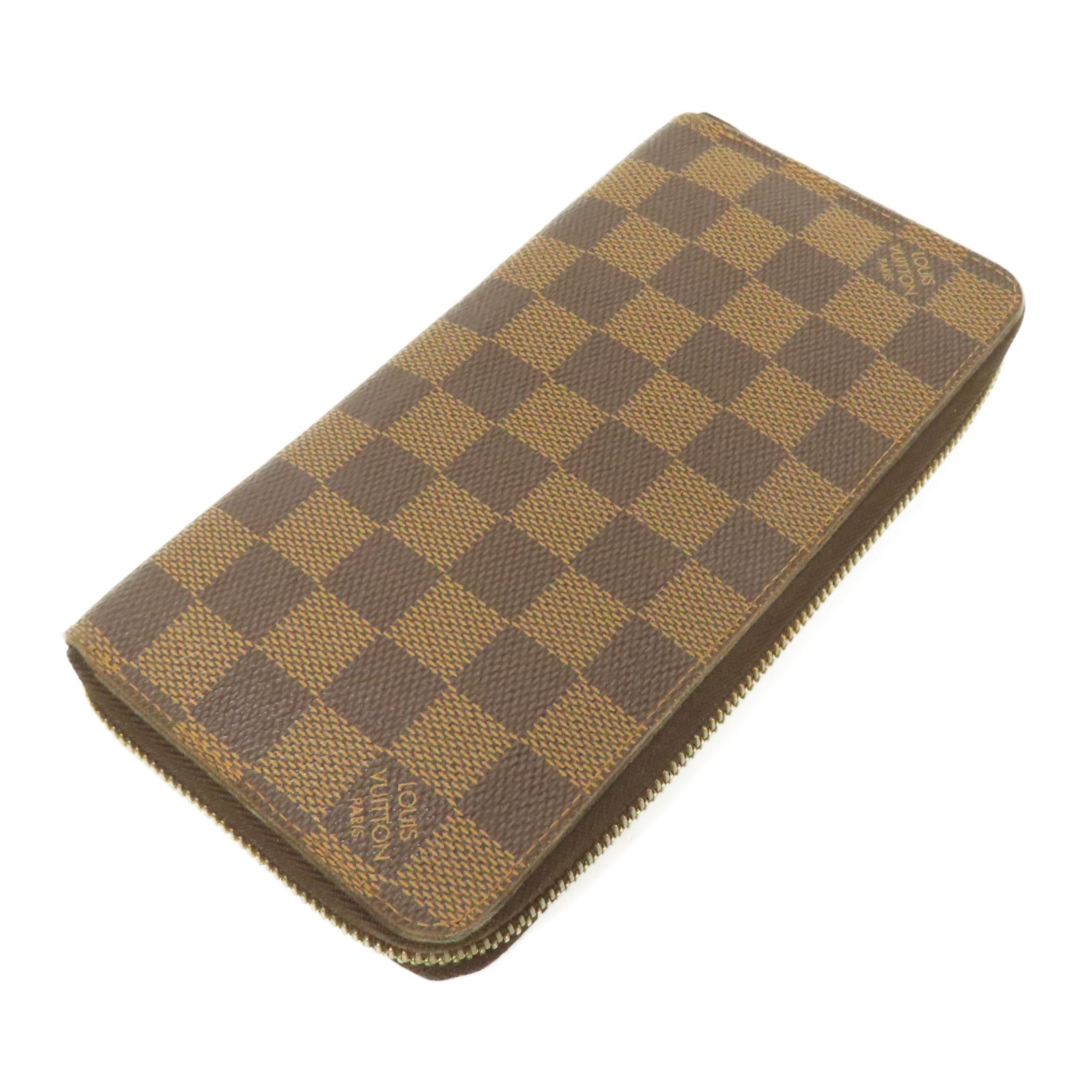 LOUIS VUITTON Damier Zippy Wallet金扣長錢包