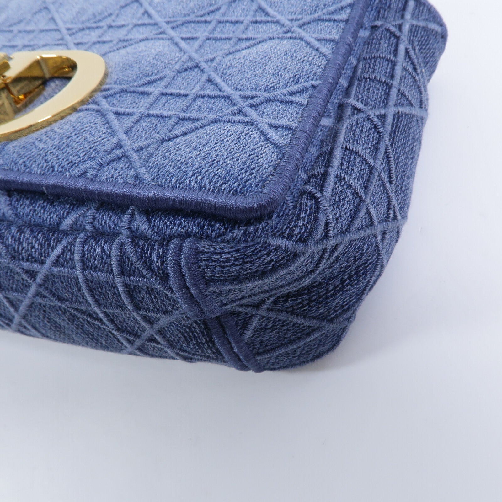 Dior 牛仔布Caro Small鏈帶肩背袋