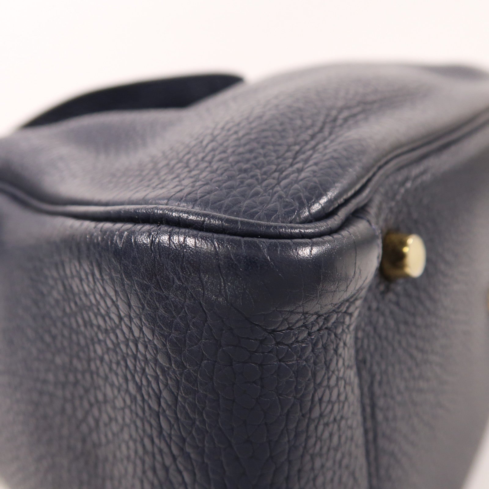 HERMES 【激減優惠】皮革Lindy 30手挽肩背兩用袋Blue Nuit