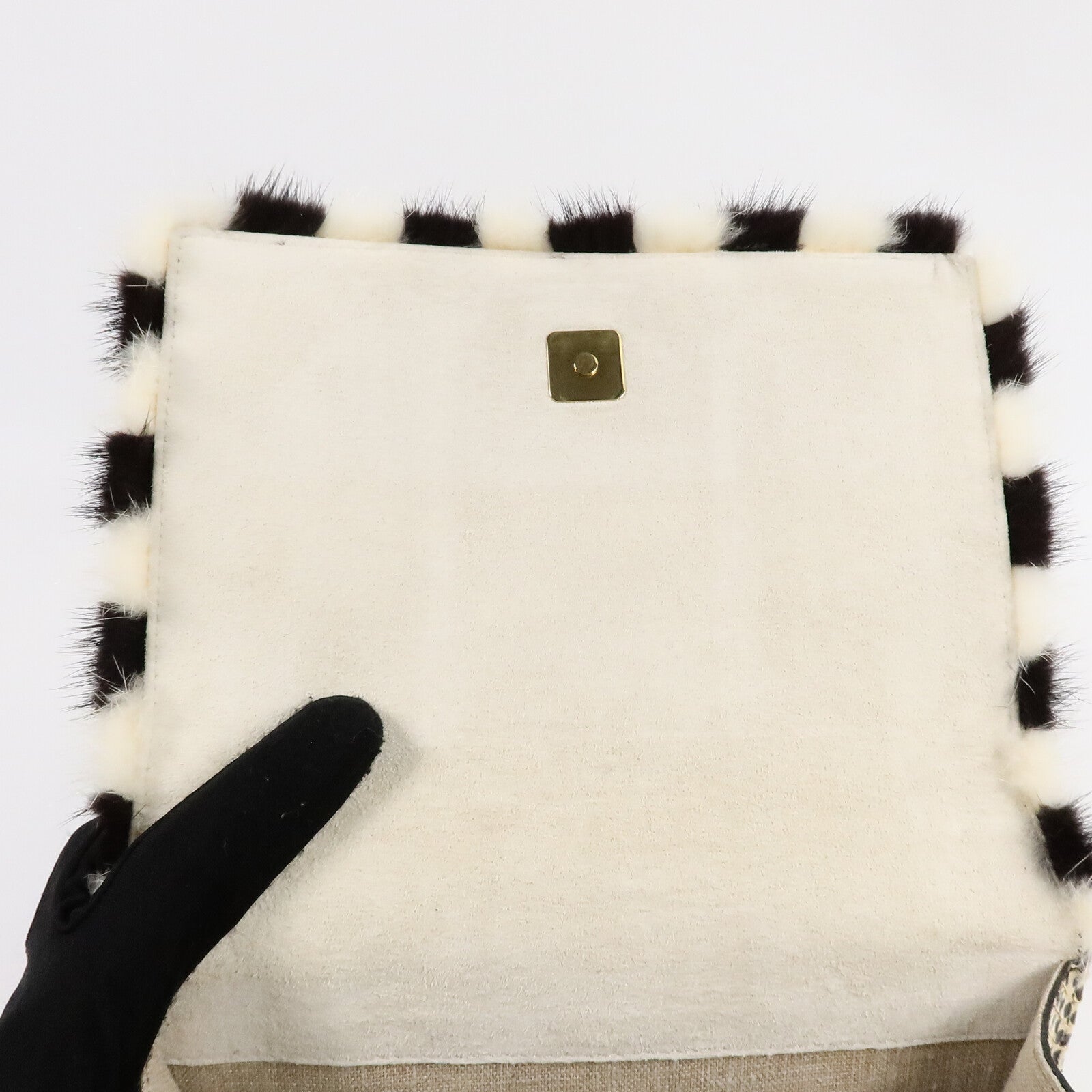 FENDI 蛇皮皮革/狐狸毛Trim Bag肩背袋