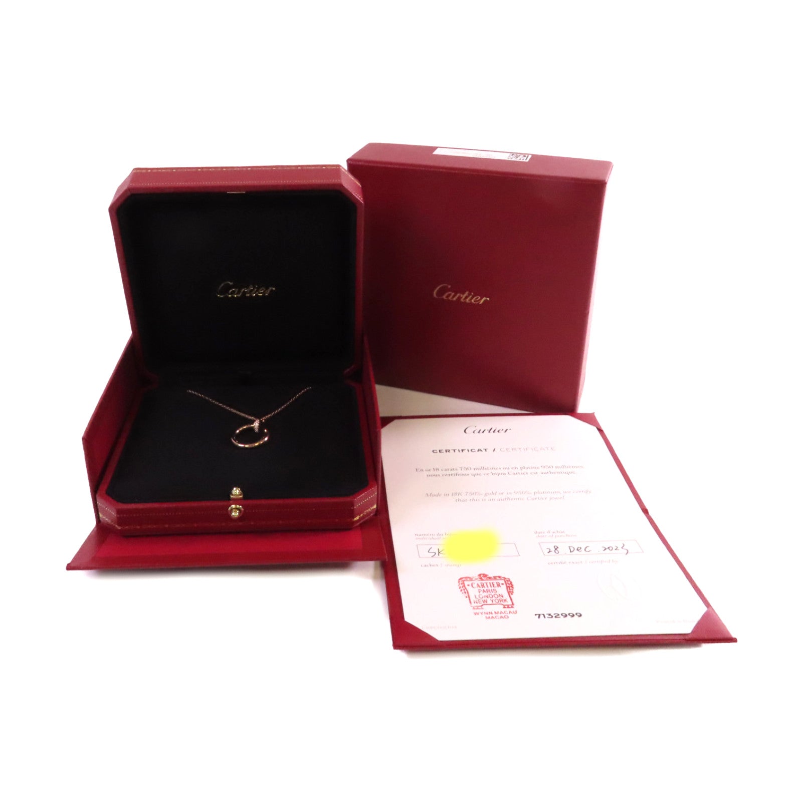 CARTIER 18K玫瑰金Diamonds Juste Un Clou Necklace項鍊