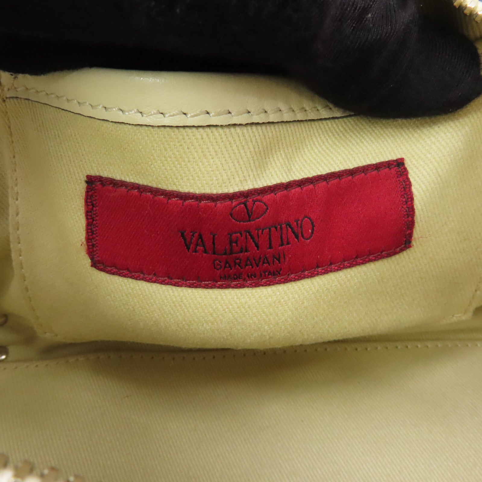 Valentino 牛皮皮革2 Way Shoulder金扣手挽肩背兩用袋白色