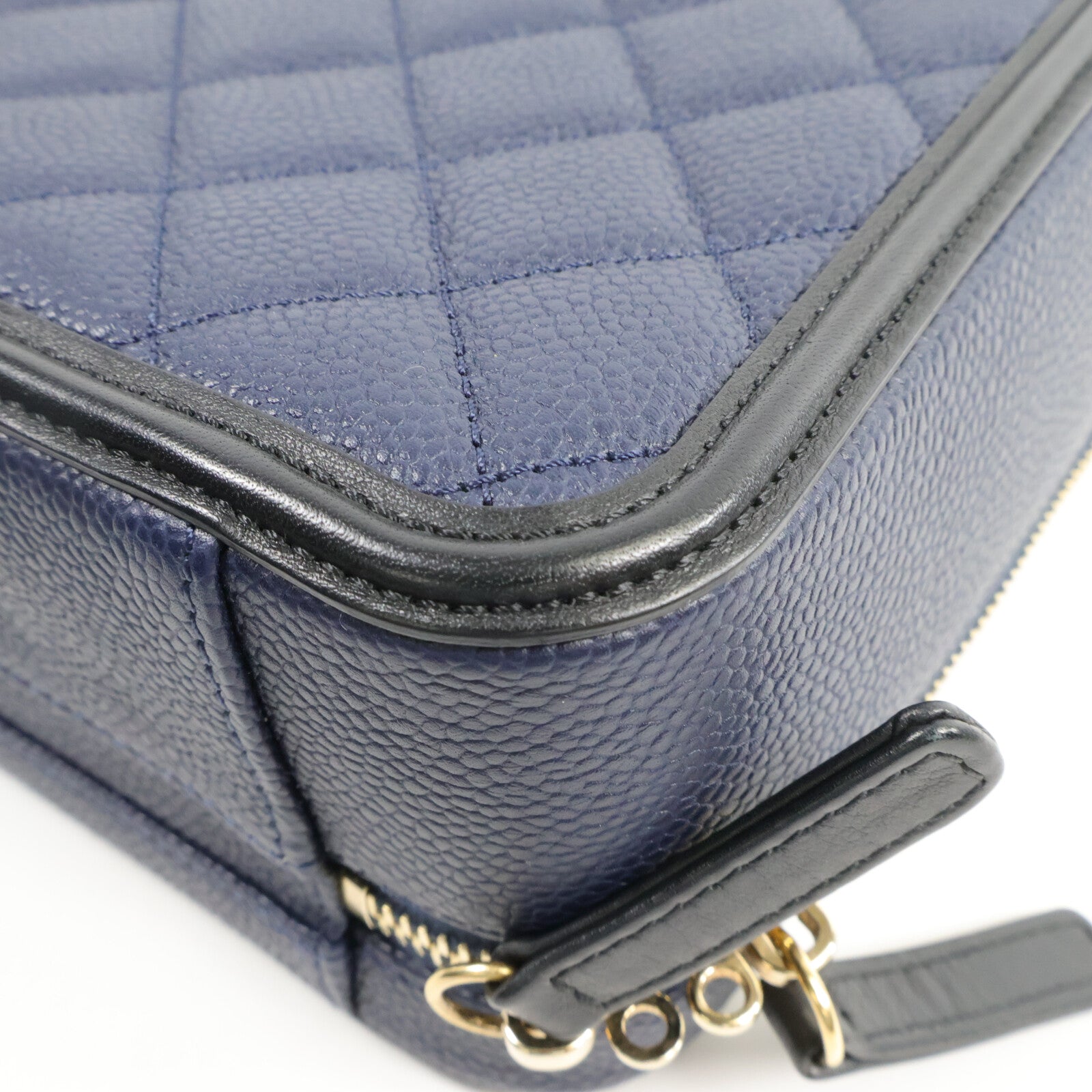 CHANEL 牛皮皮革CC Filigree Vanity Case手挽肩背兩用袋