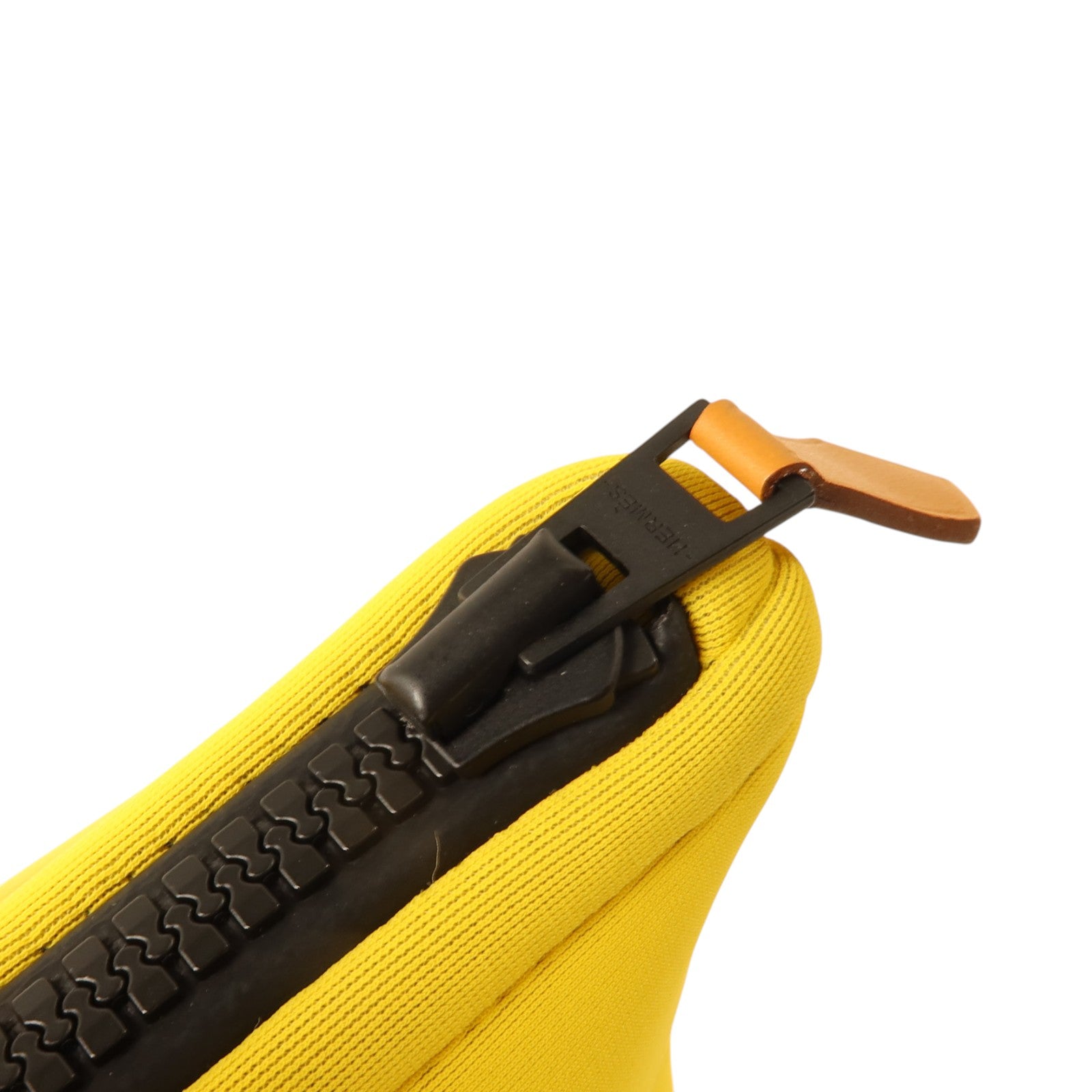 HERMES 尼龍Neobain Case MM手拿包Jaune Ambre