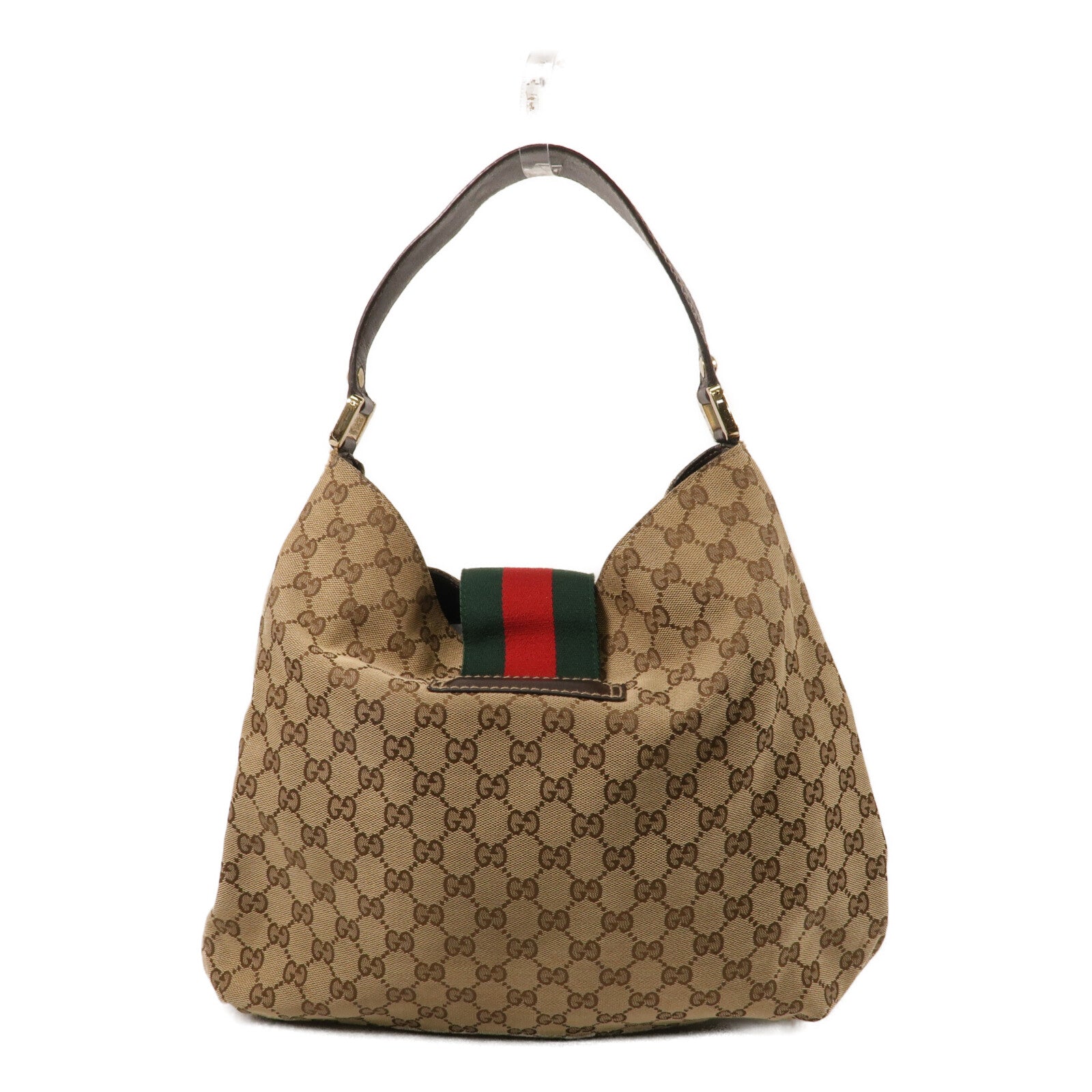 GUCCI 帆布GG Web Hobo肩背袋