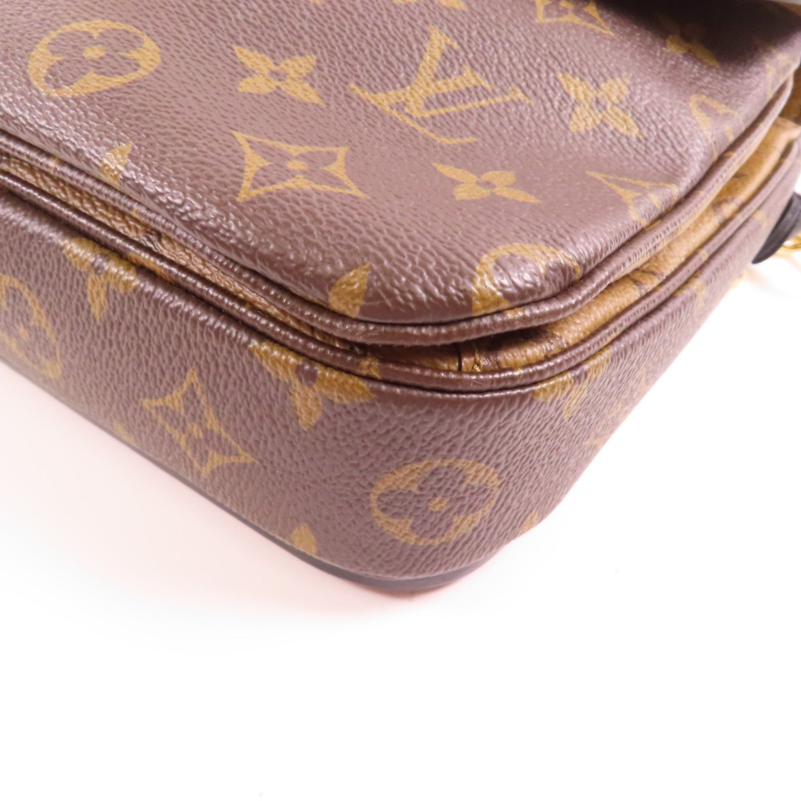 LOUIS VUITTON Monogram Reverse Pochette Metis金扣手挽肩背兩用袋棕色