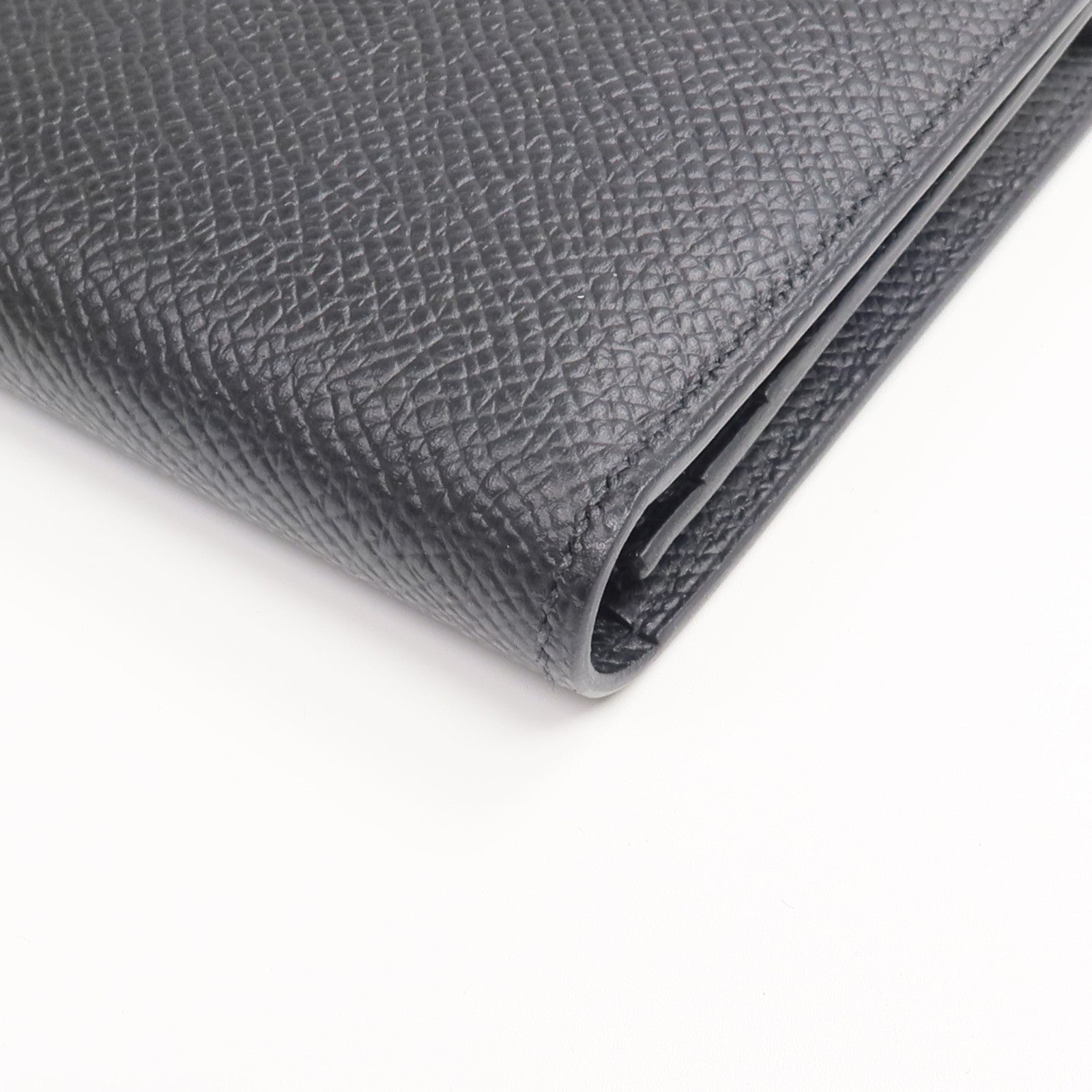 HERMES Epsom皮革Bearn Wallet金扣長錢包Noir