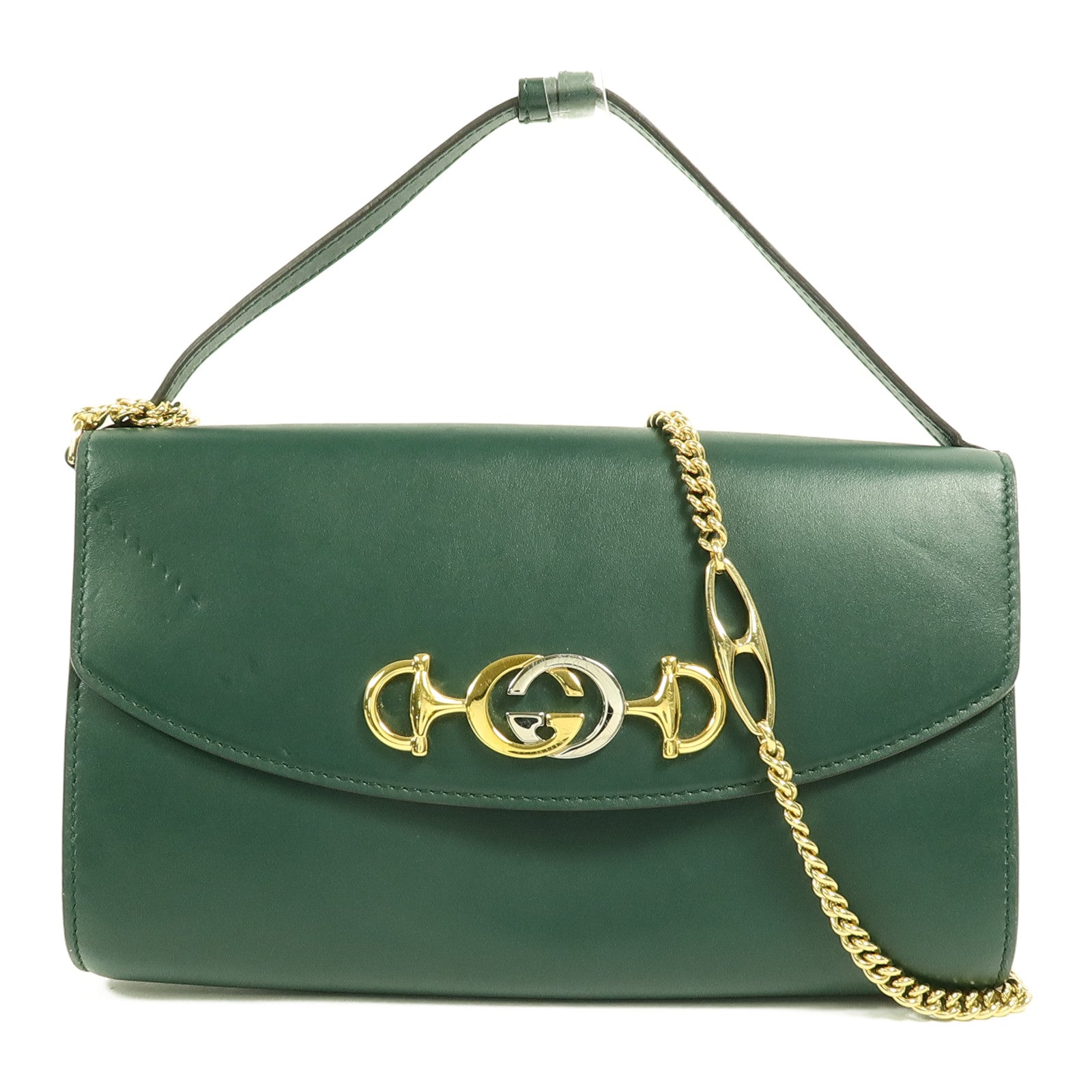 GUCCI 牛皮皮革Zumi Shoulder Bag鏈帶手挽肩背兩用袋