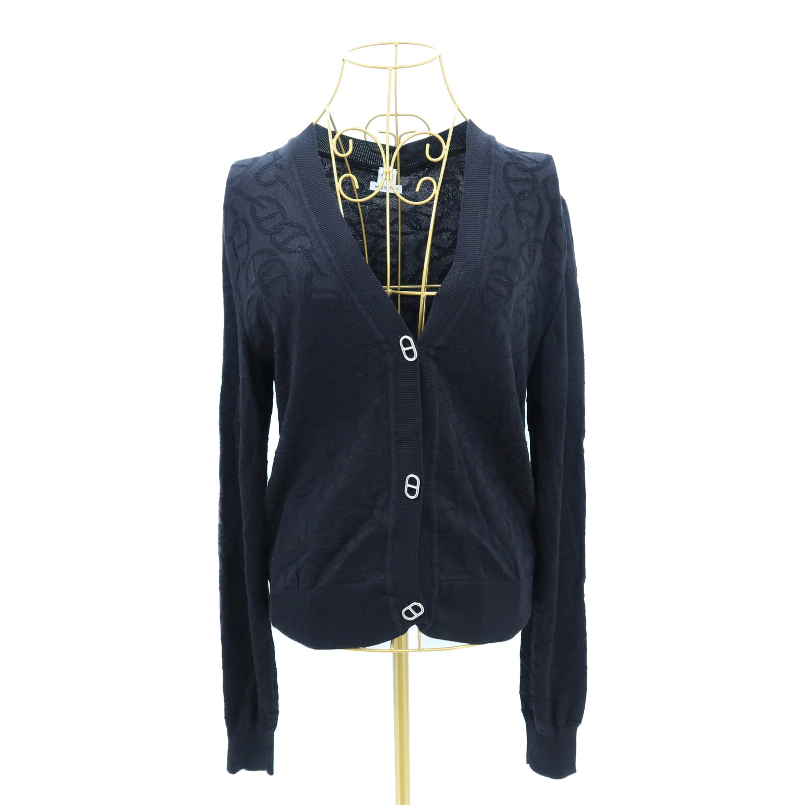 HERMES Silk/Cotton Chaine d'Ancre Cardigan針織