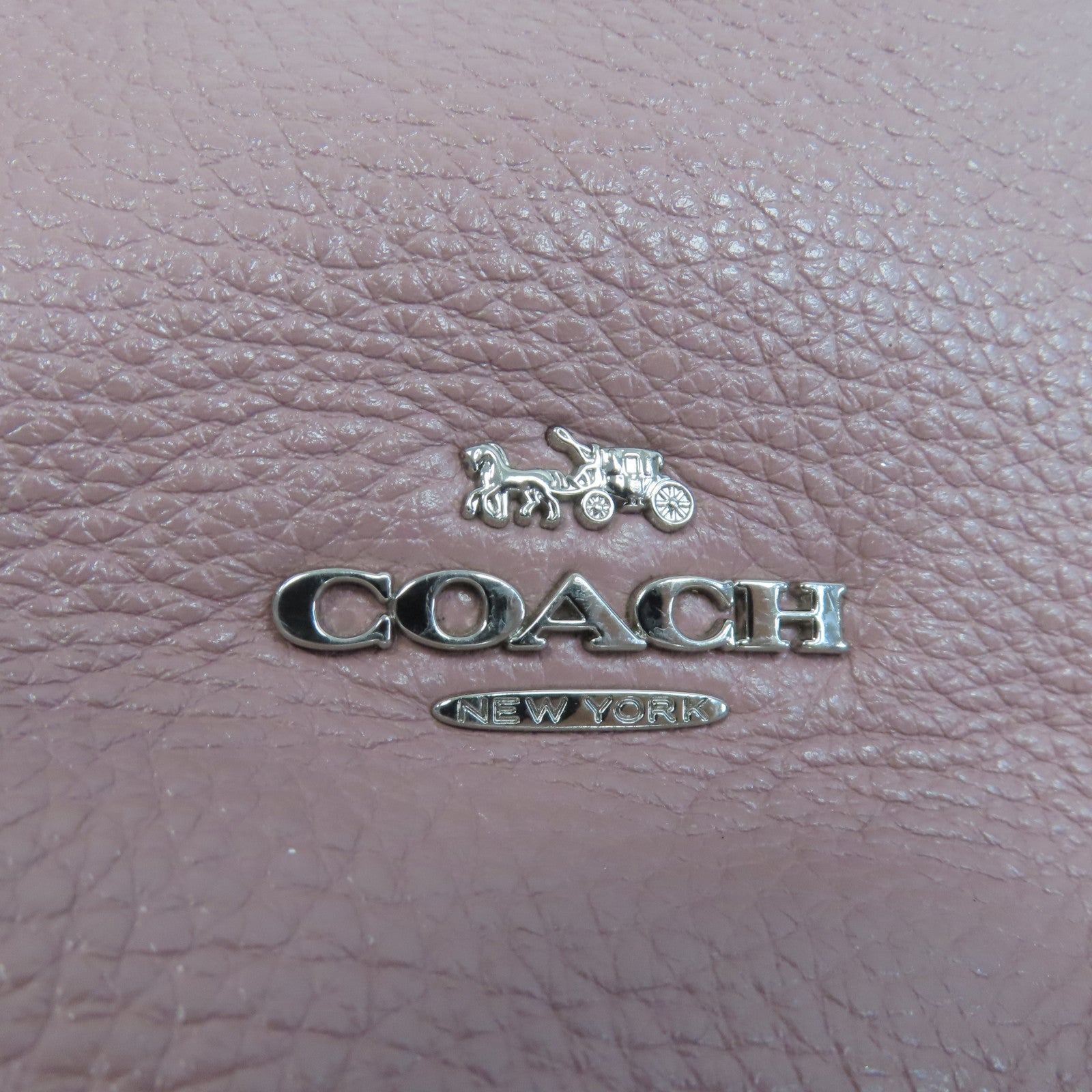 COACH 牛皮皮革Shoulder Bag銀扣手挽肩背兩用袋粉紅色