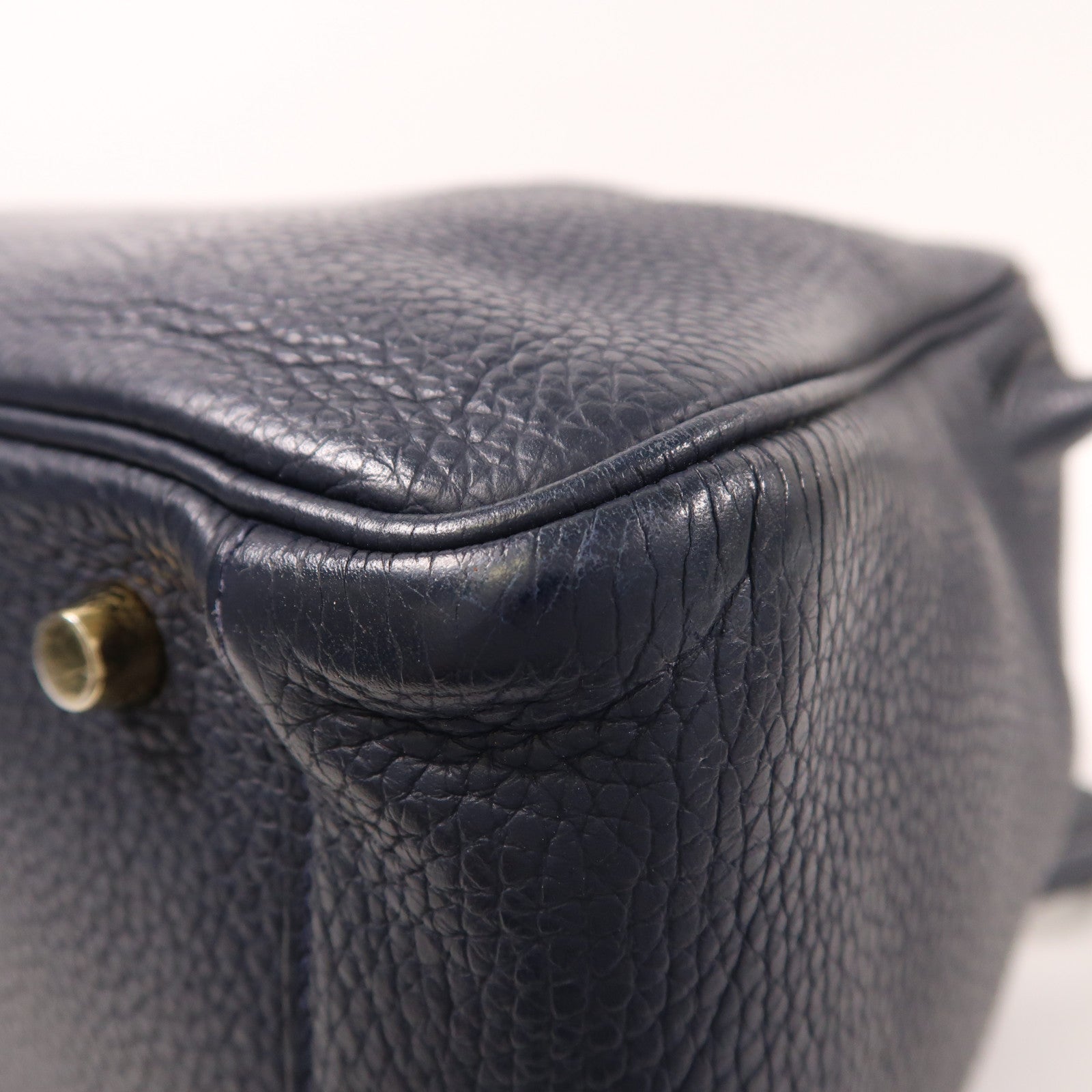 HERMES 【激減優惠】皮革Lindy 30手挽肩背兩用袋Blue Nuit