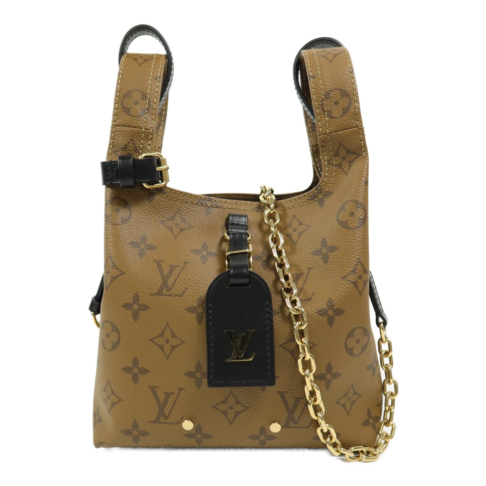 LOUIS VUITTON Monogram Reverse Atlantis BB金扣手挽肩背兩用袋