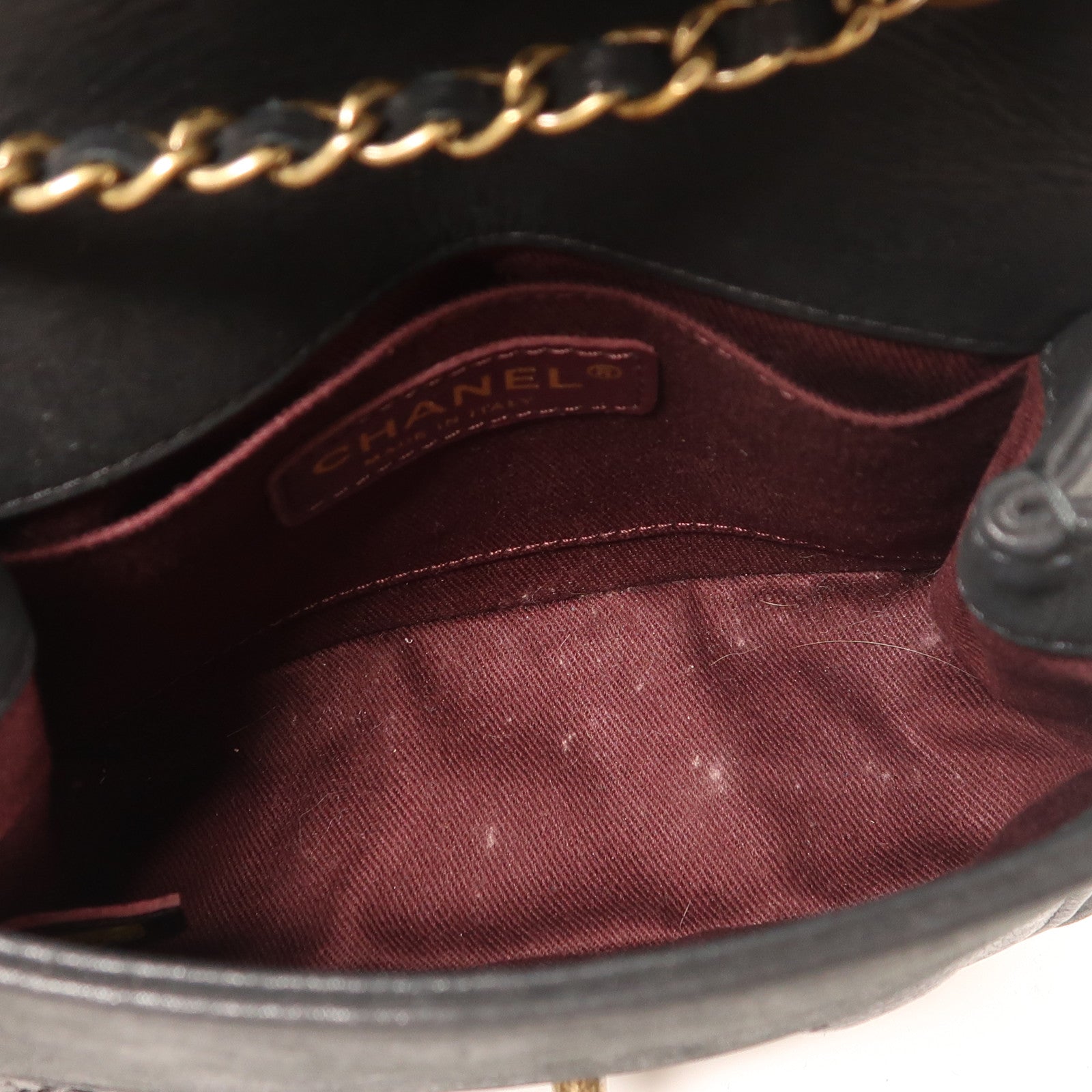 CHANEL 牛皮皮革Chain Shoulder金扣鏈帶肩背袋