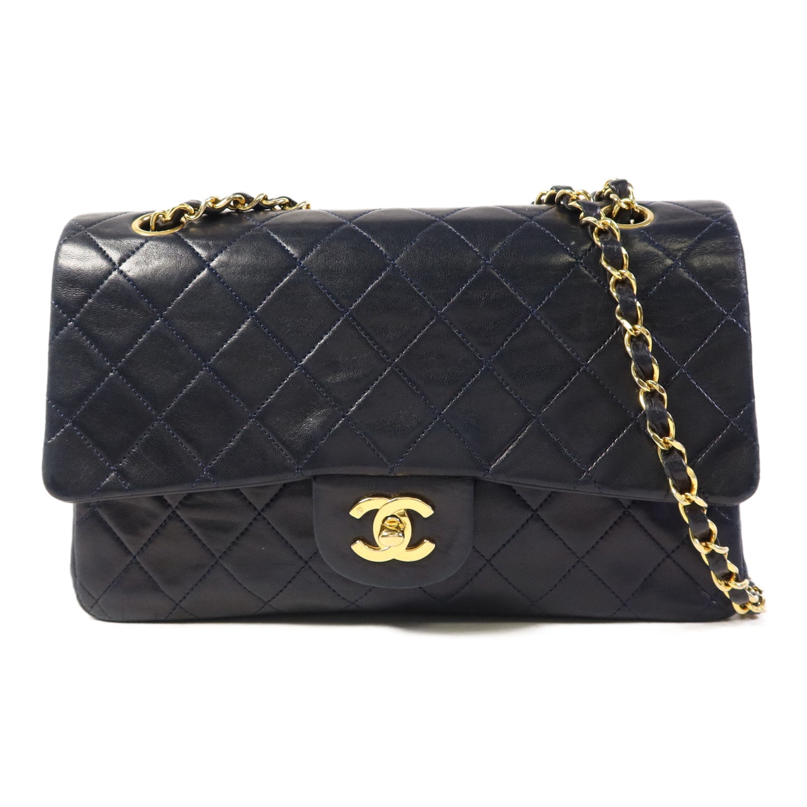 CHANEL 羊皮皮革Classic 25金扣鏈帶肩背袋