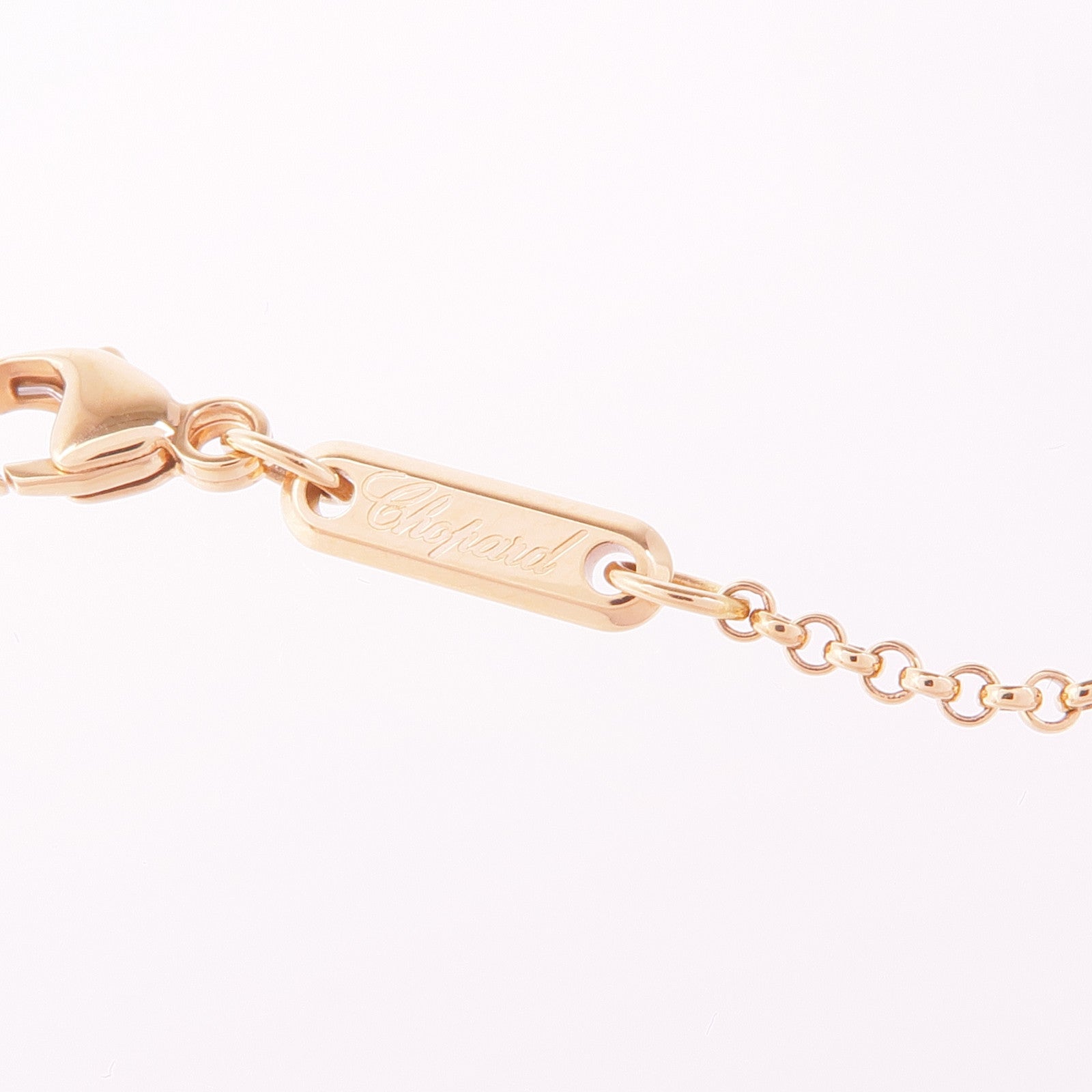 Chopard 18K玫瑰金Happy Hearts鑽石項鍊