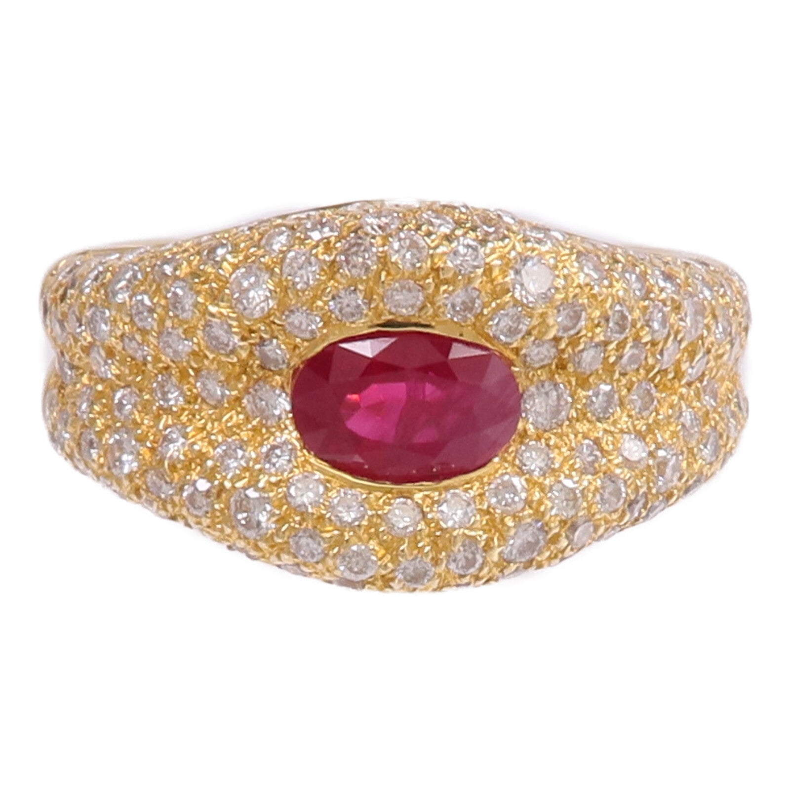 JEWELRY 18K黃金Ruby Diamond Ring紅寶石/鑽石戒指US#6.5