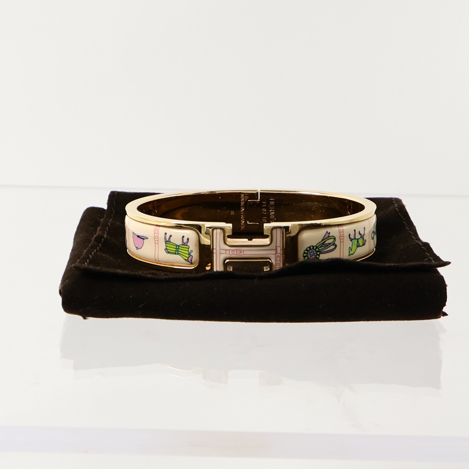 HERMES 金屬/琺瑯Clic H Bangle手鐲