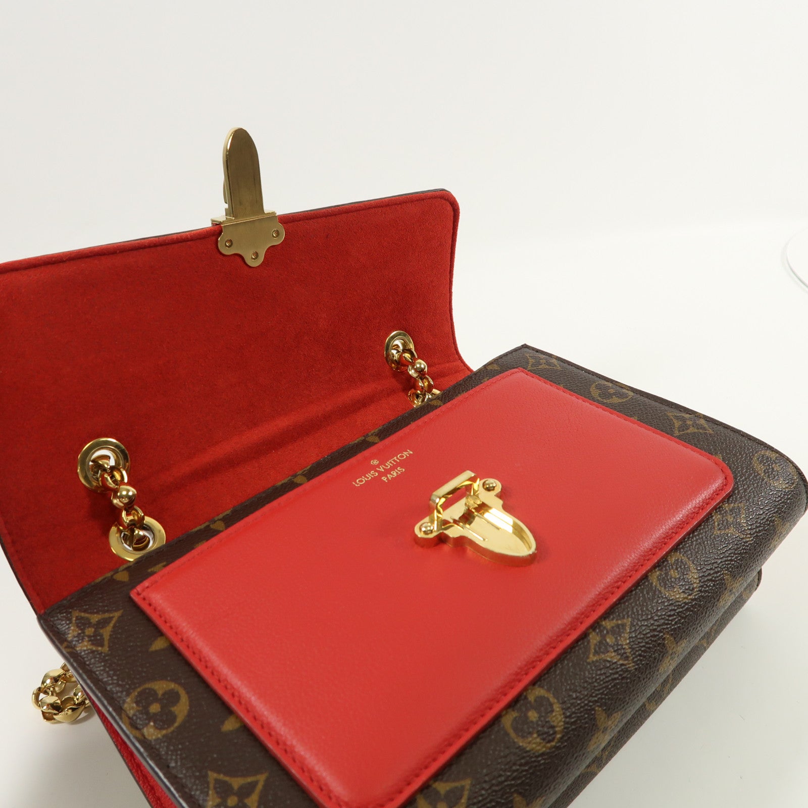 LOUIS VUITTON Monogram Victoire金扣鏈帶肩背袋