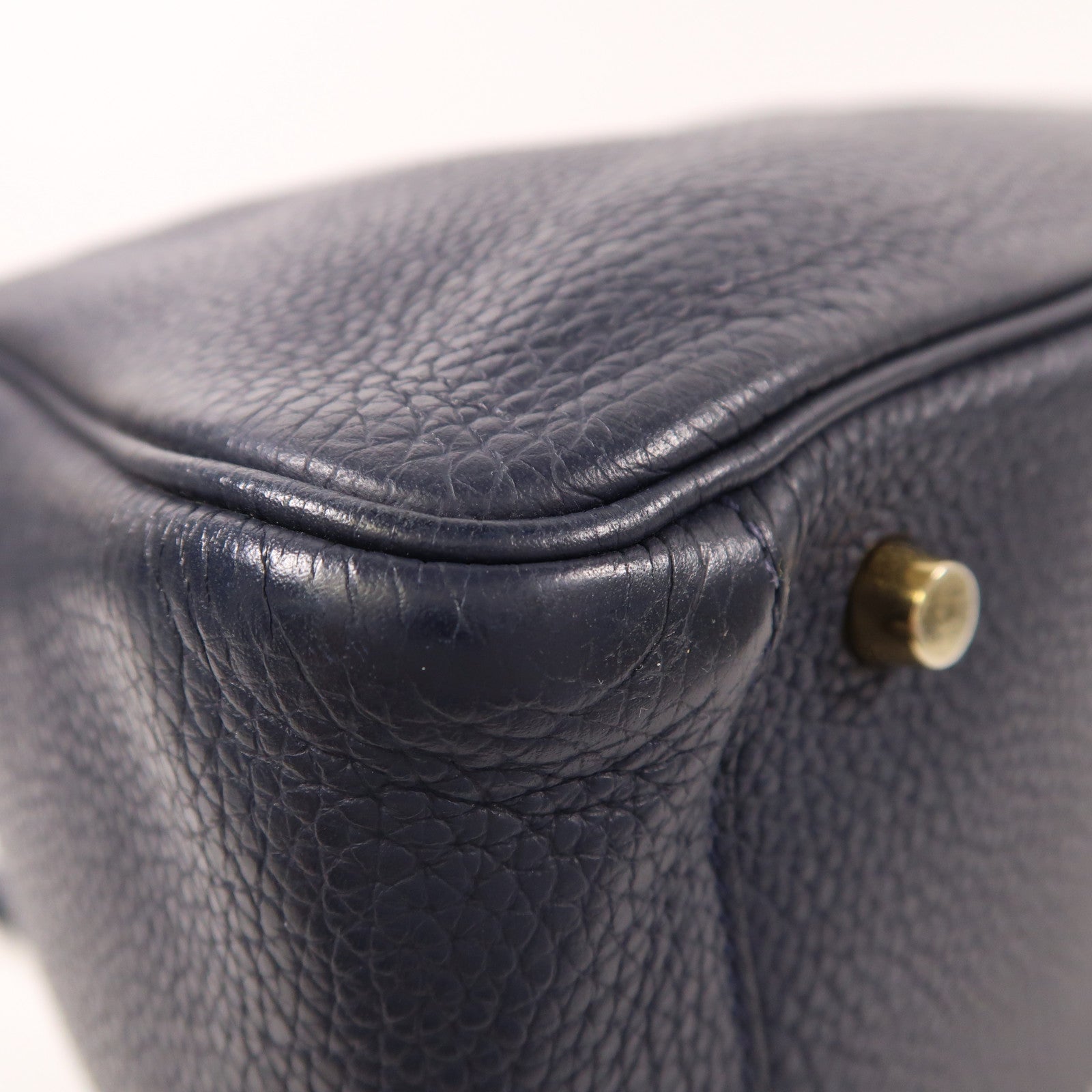 HERMES 【激減優惠】皮革Lindy 30手挽肩背兩用袋Blue Nuit