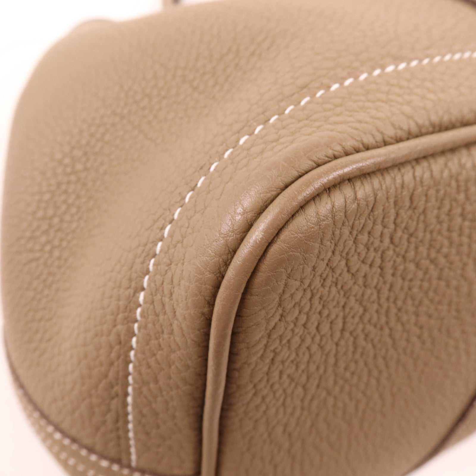 HERMES Negonda皮革Garden Party PM銀扣手挽袋Etoupe