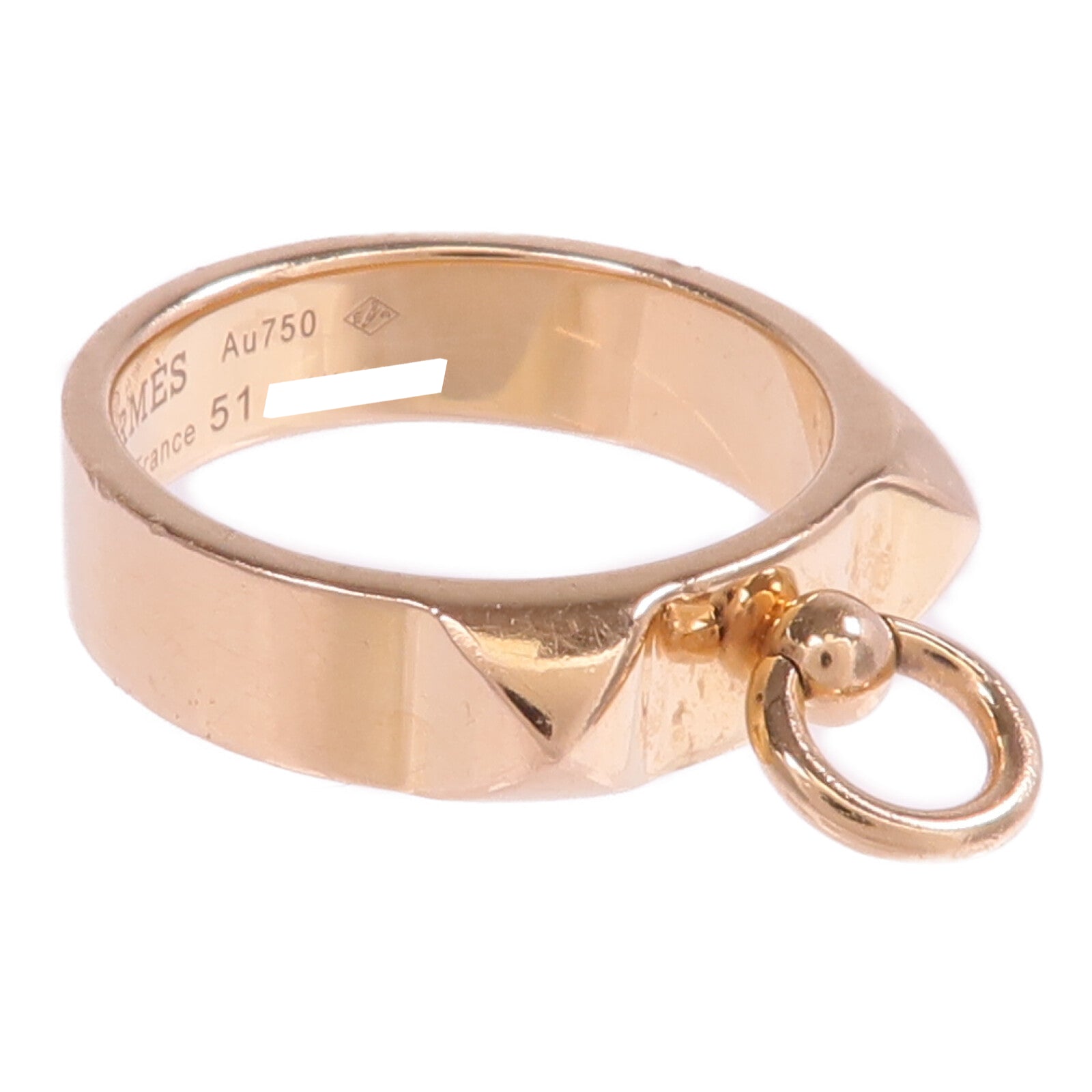 HERMES 【激減優惠】18K玫瑰金Collier de chien Ring戒指Hermes#51/US#5.75