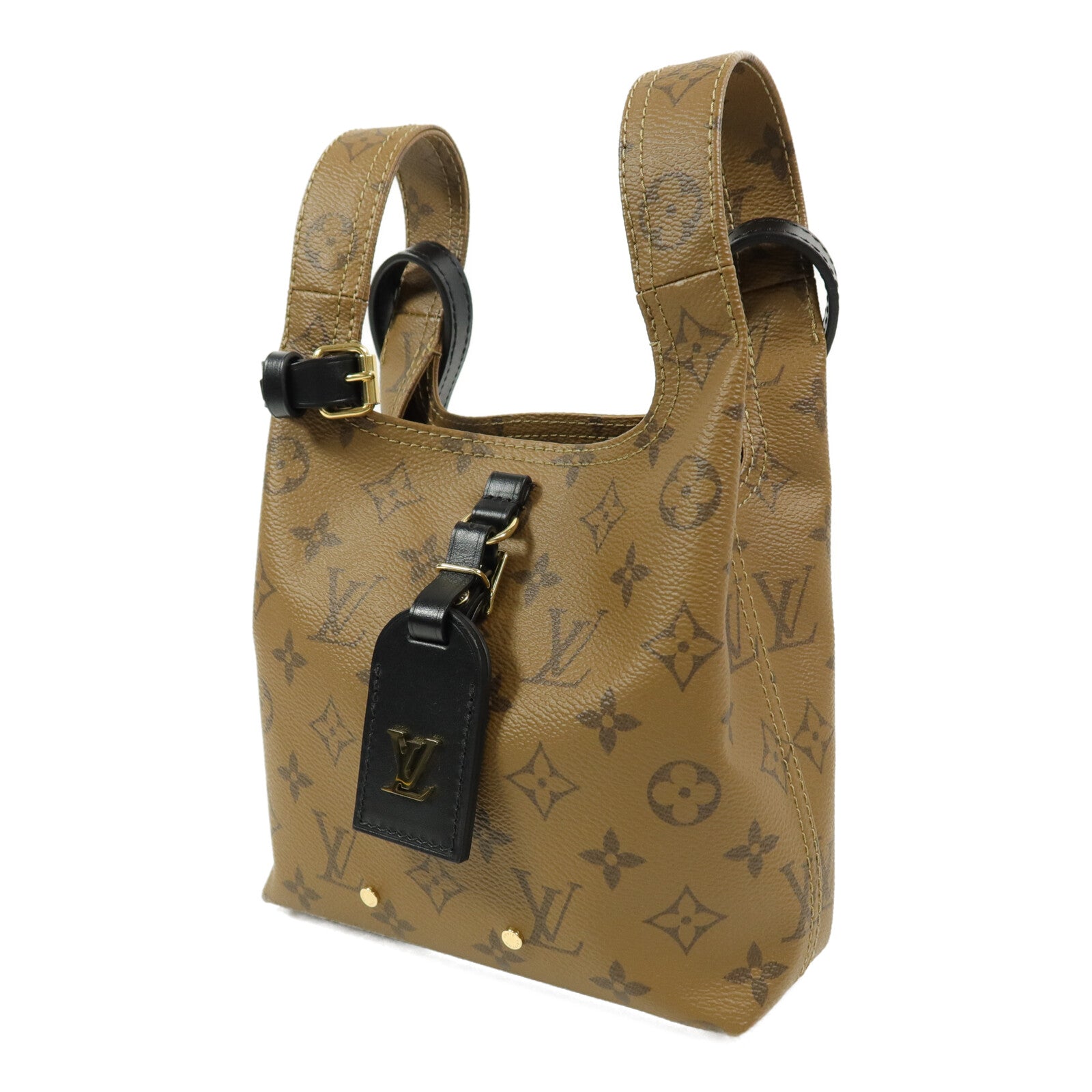 LOUIS VUITTON Monogram Reverse Atlantis BB金扣手挽肩背兩用袋