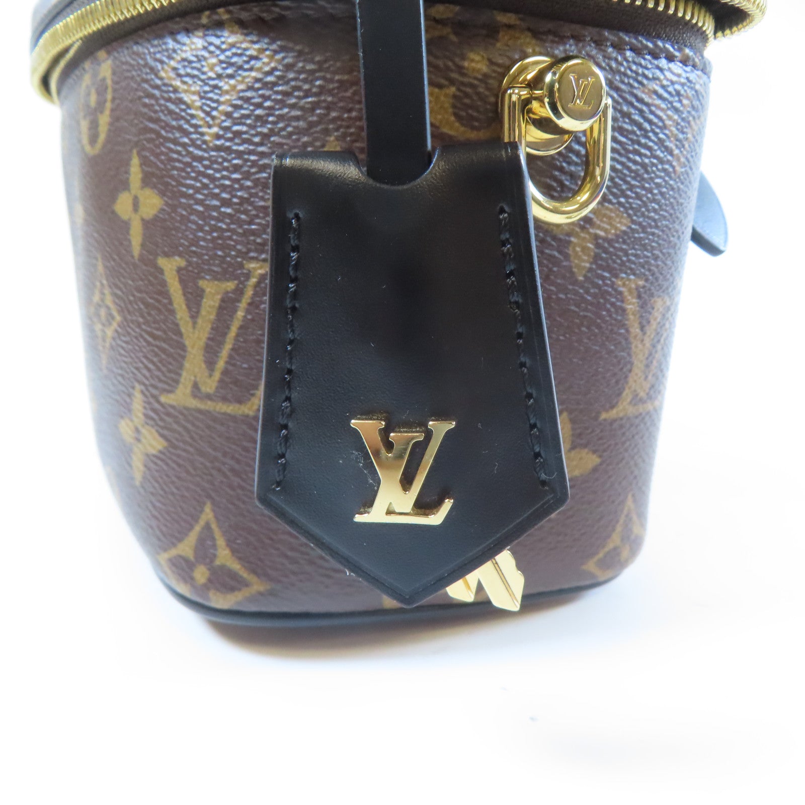 LOUIS VUITTON Monogram Vanity Case PM金扣鏈帶肩背袋啡色