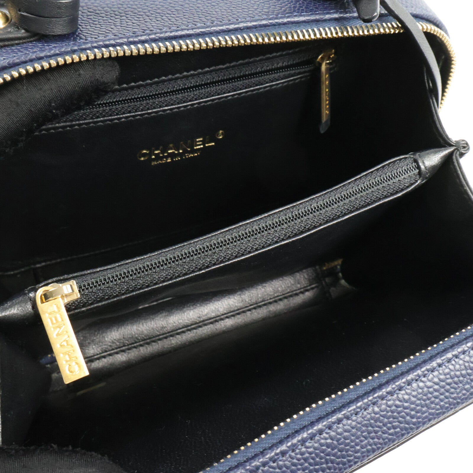 CHANEL 牛皮皮革CC Filigree Vanity Case手挽肩背兩用袋